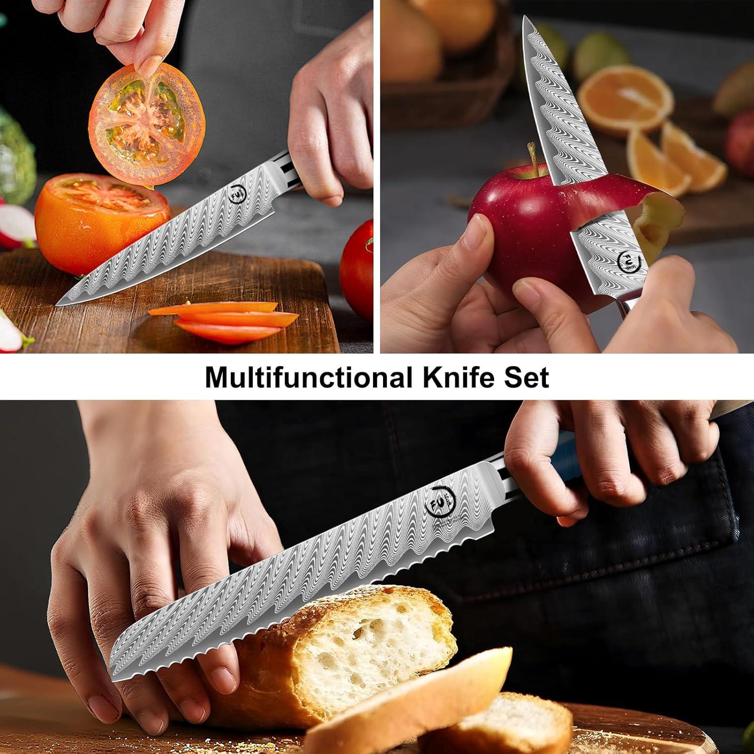 Juego de cuchillos de damasco 5 piezas Fukep VG10 acero