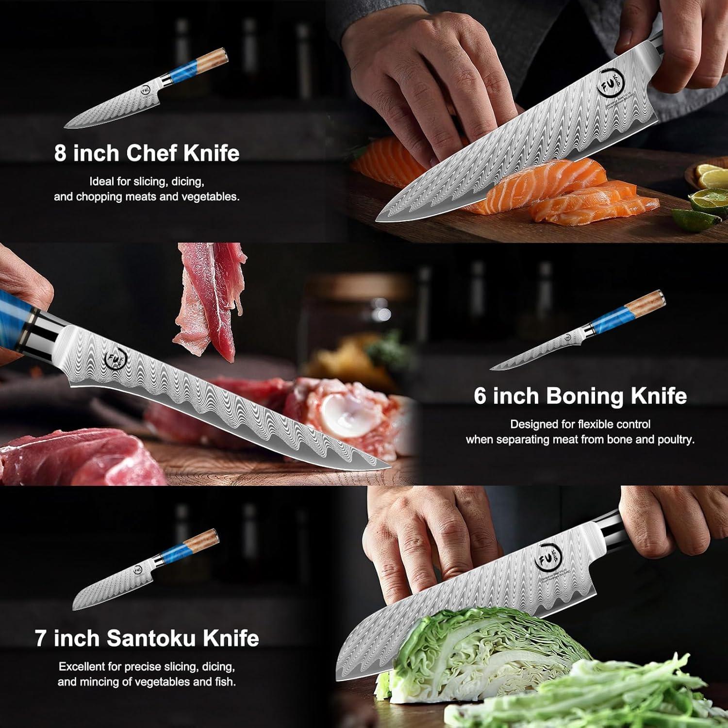 Juego de cuchillos de damasco 5 piezas Fukep VG10 acero