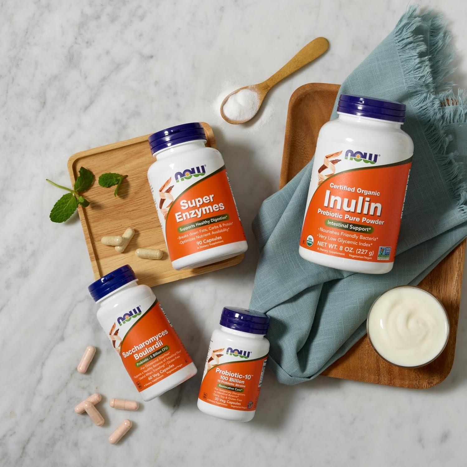 Suplemento Probiótico NOW Foods 100 Mil Millones 30 Cápsulas Veganas