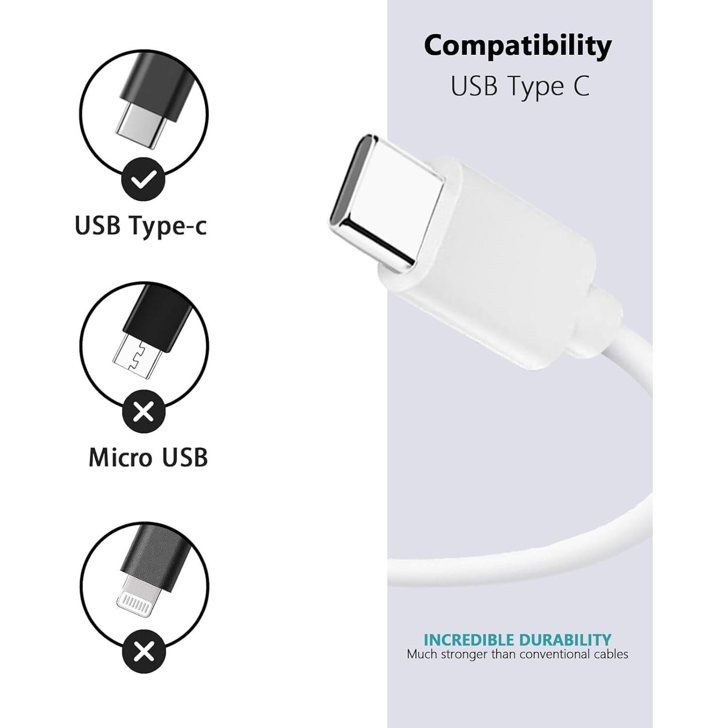 Cable USB A a USB C QCCAC 1.83m para iPhone y iPad