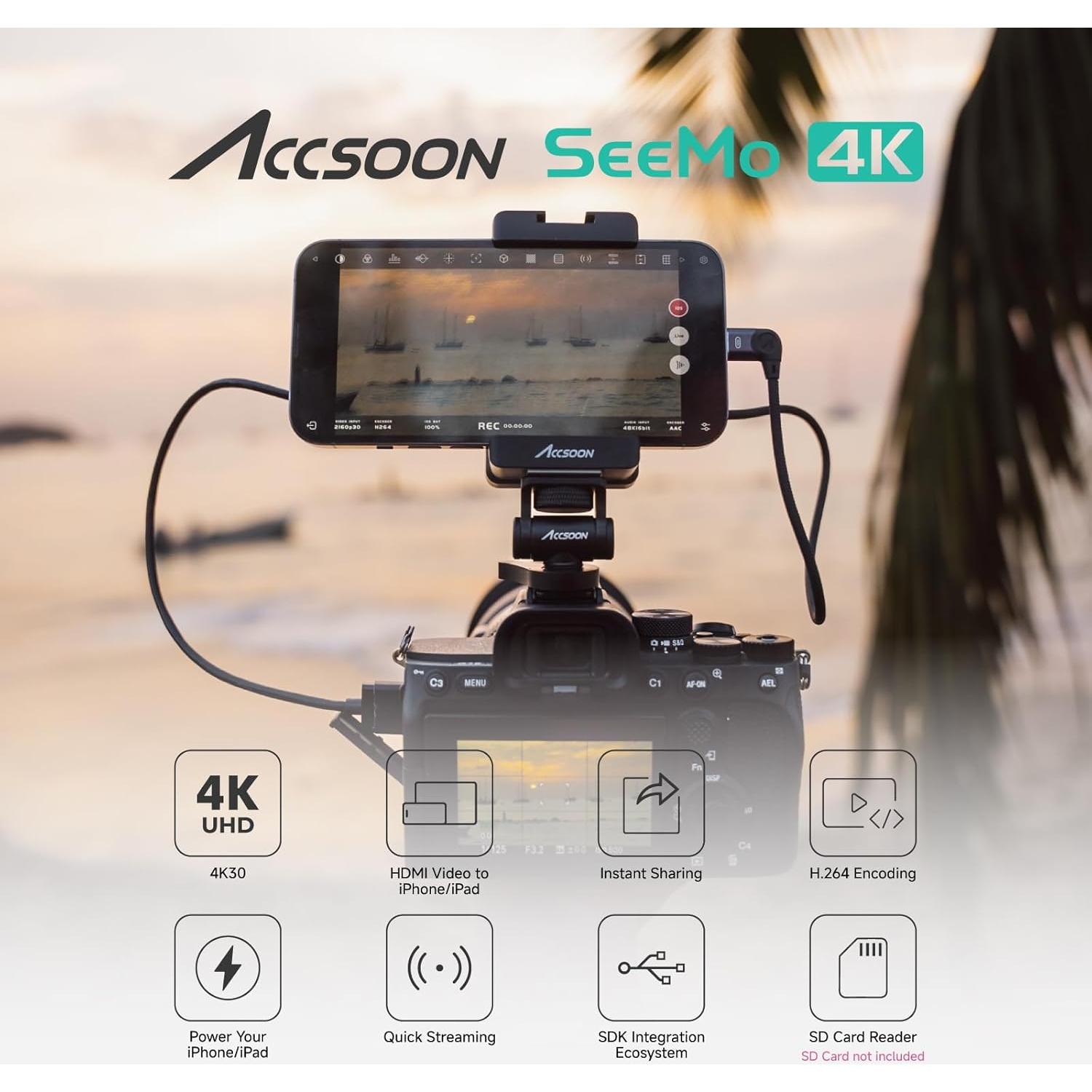Accsoon SeeMo 4K Adaptador HDMI para iPhone y iPad