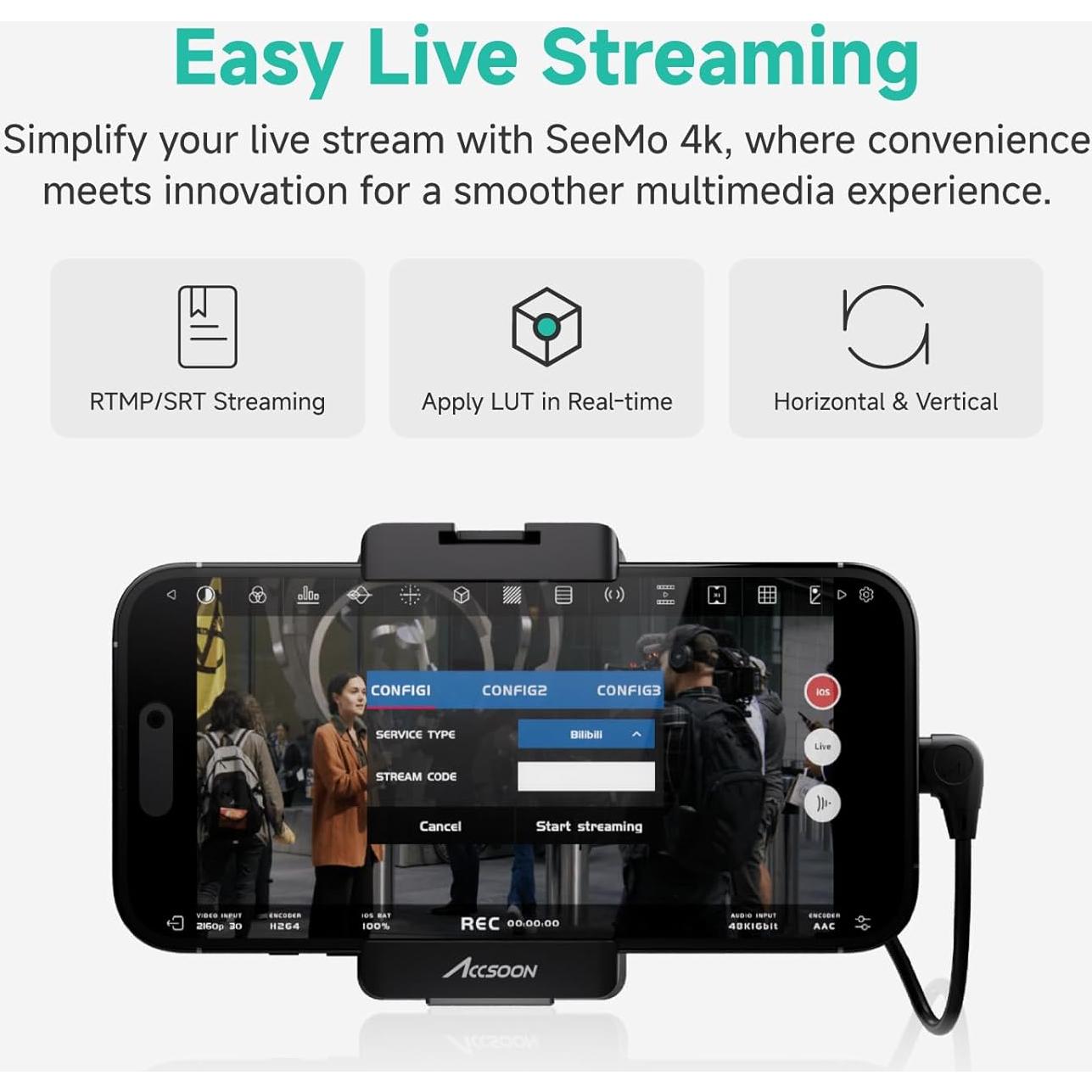 Accsoon SeeMo 4K Adaptador HDMI para iPhone y iPad