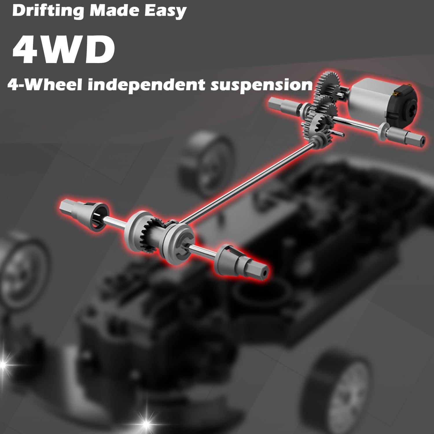 Coche RC Drift 1:20 HTURCCOP 4WD 2.4GHz con LED y 2 Baterías