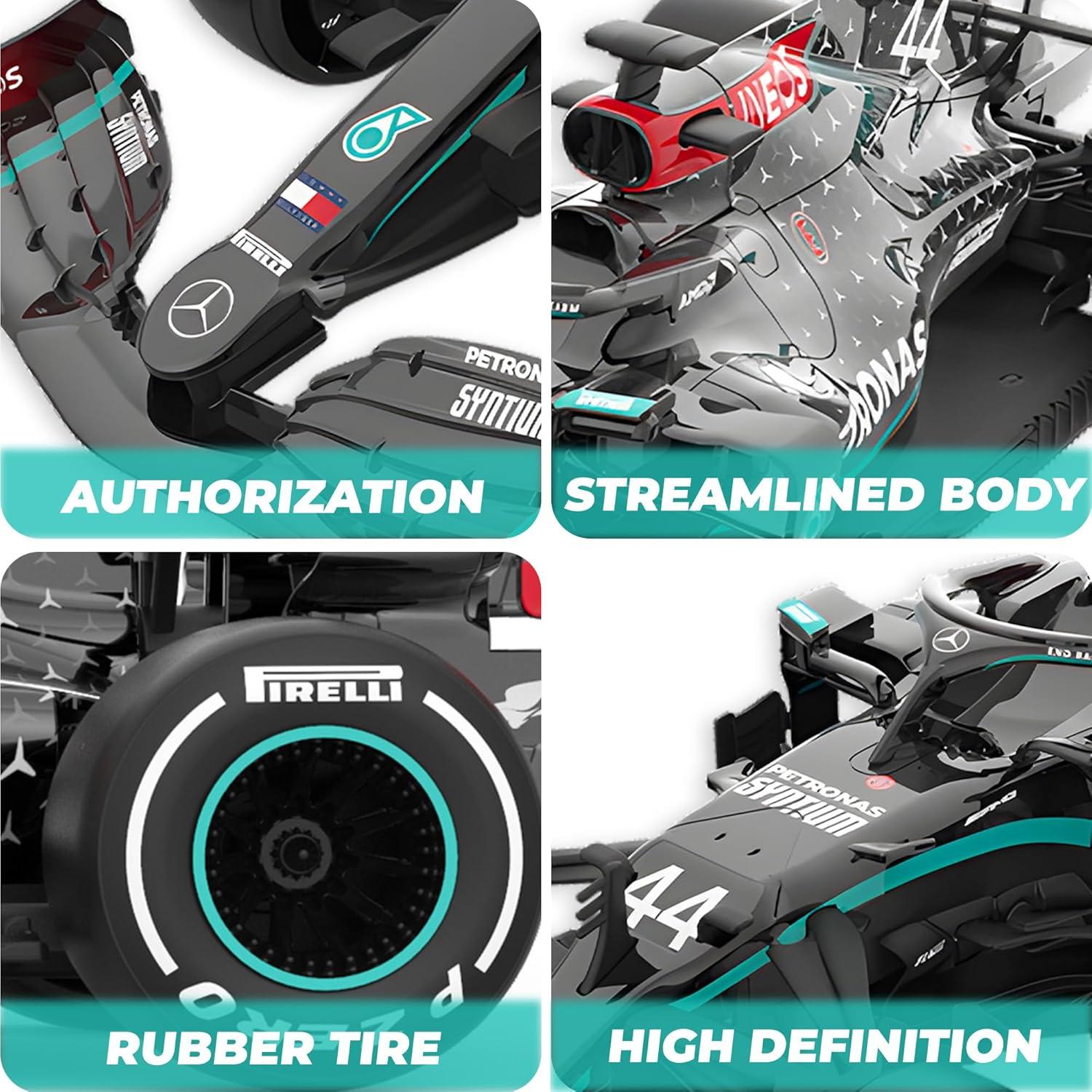 Coche RC Mercedes-Benz F1 1:18 BEZGAR - Control Remoto 2.4GHz