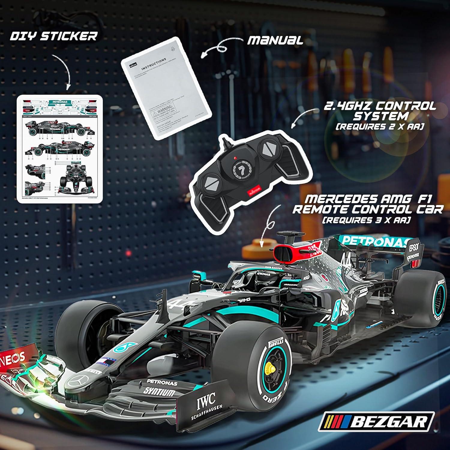 Coche RC Mercedes-Benz F1 1:18 BEZGAR - Control Remoto 2.4GHz