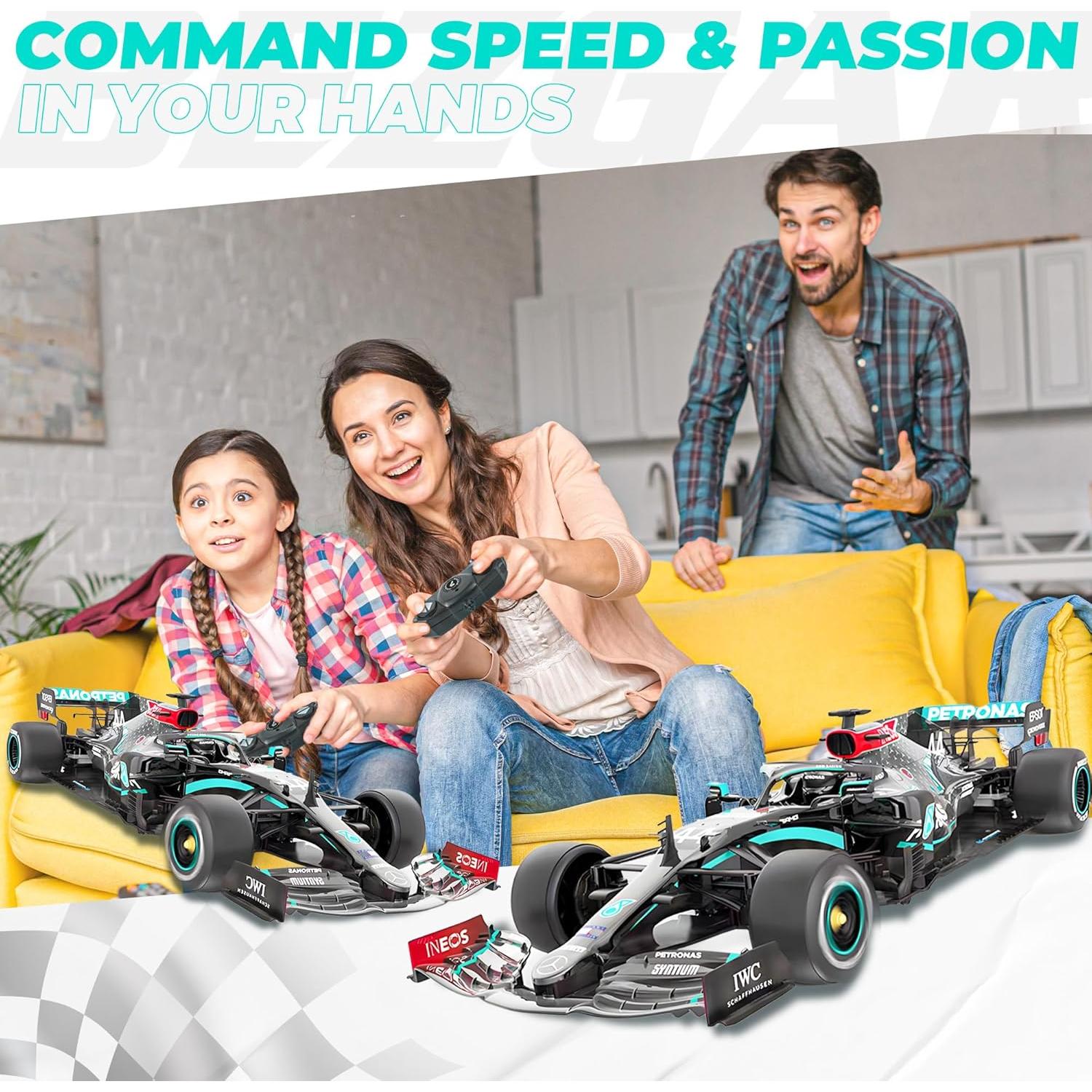 Coche RC Mercedes-Benz F1 1:18 BEZGAR - Control Remoto 2.4GHz