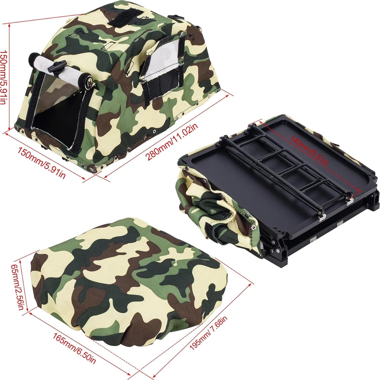 Tienda de Techo Plegable RC Powmok para Crawler 1/8 1/10 Camuflaje