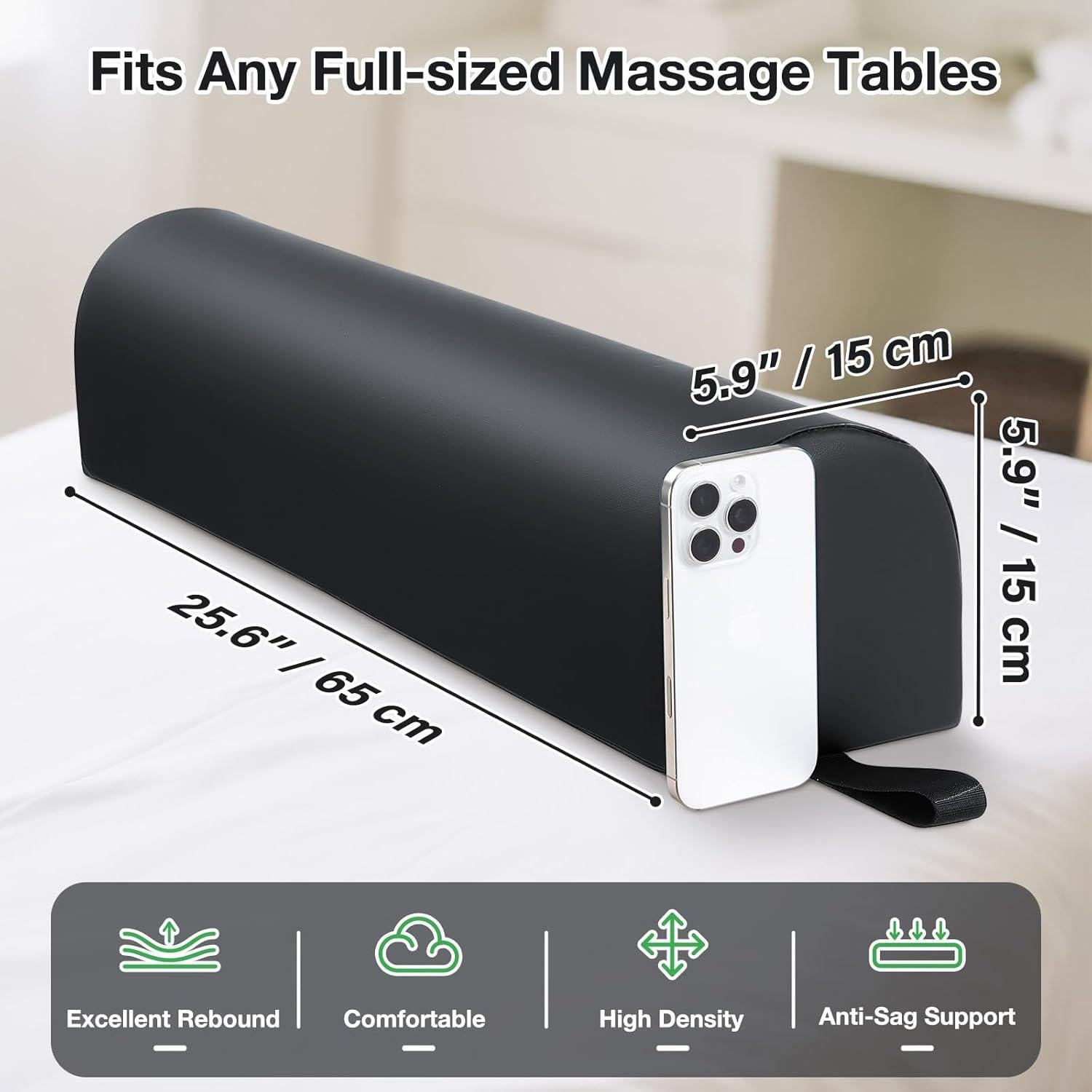 Cojín de Masaje Noverlife Redondo 66x15 cm PU Negro