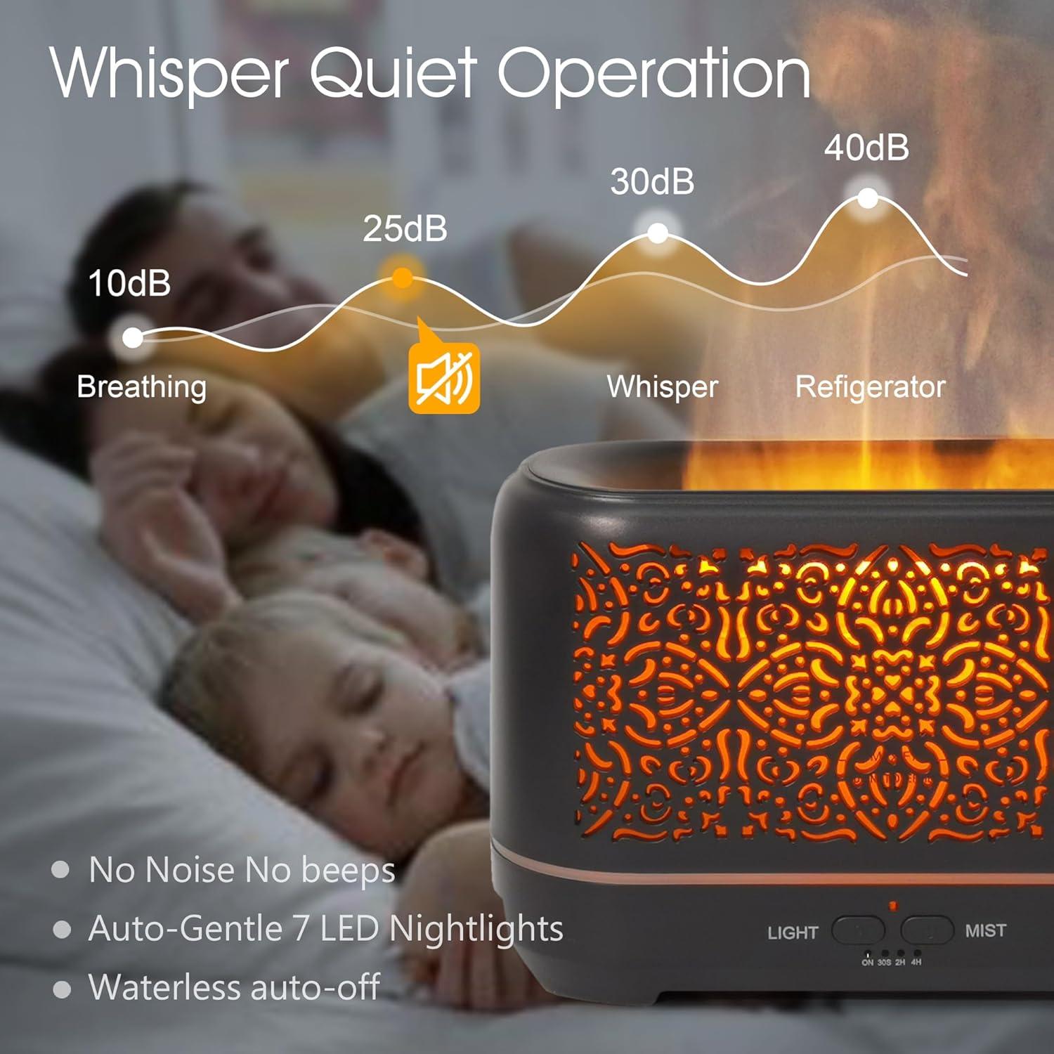 Difusor de Aceite Esencial Earnest Living 200ml Negro con Luz