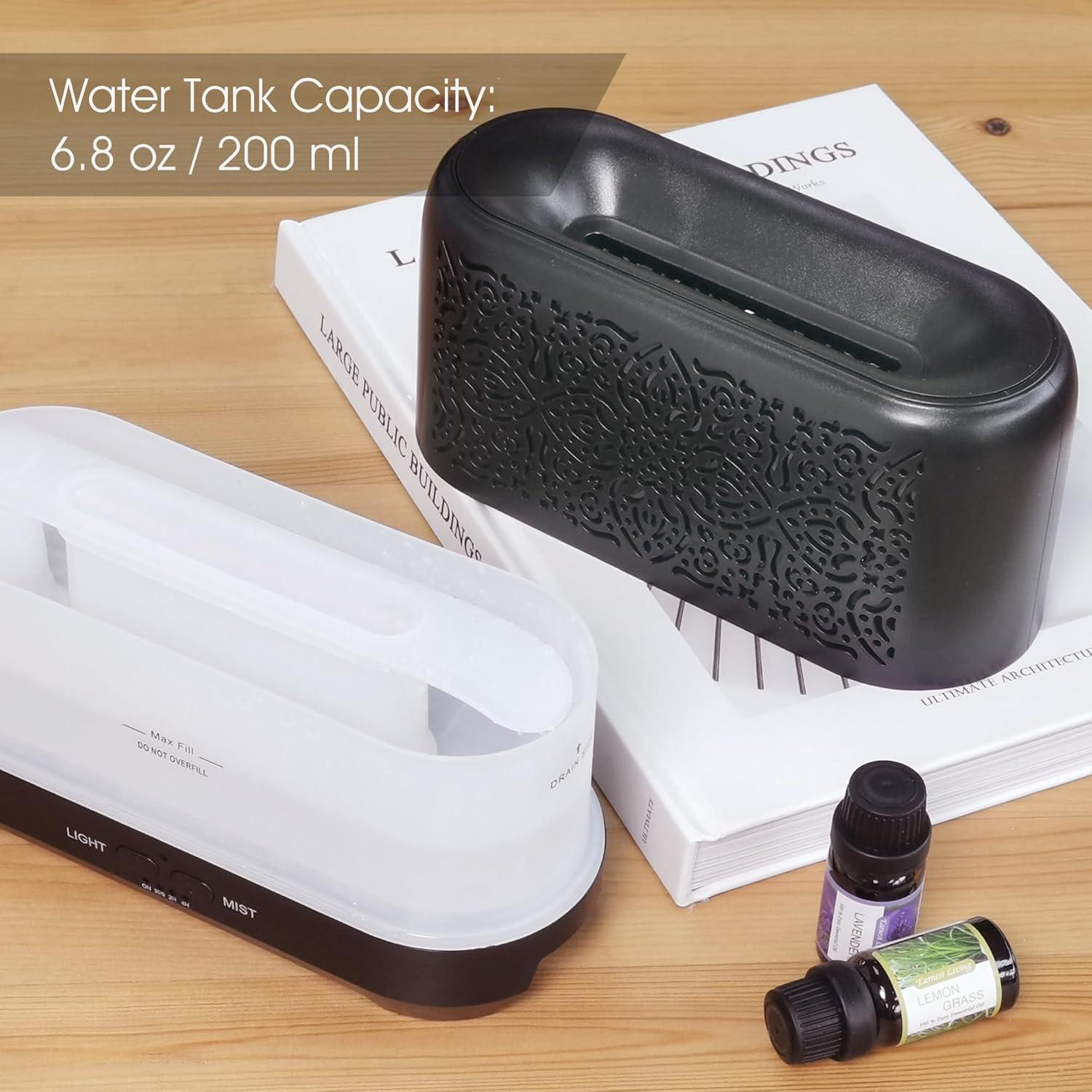 Difusor de Aceite Esencial Earnest Living 200ml Negro con Luz