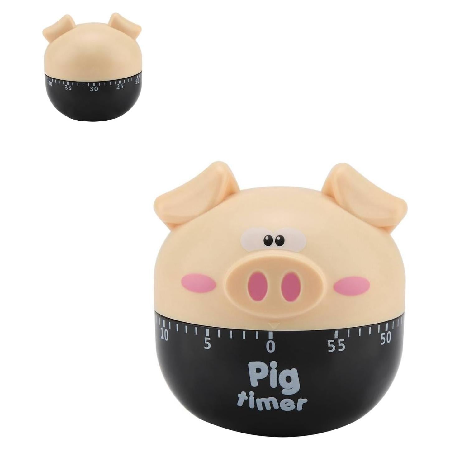 Temporizador de Cocina Mecánico HERCHR Cerdo 55 Minutos Caqui