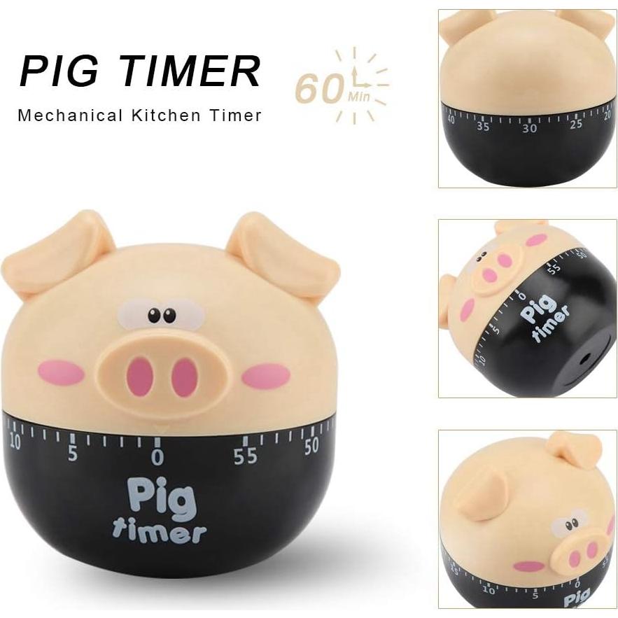 Temporizador de Cocina Mecánico HERCHR Cerdo 55 Minutos Caqui