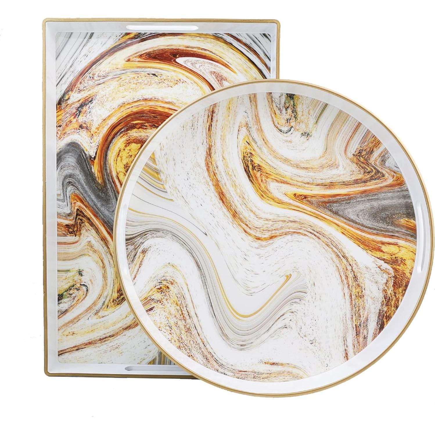 Bandeja Decorativa Redonda Leemxiiny 33 cm Estilo Moderno