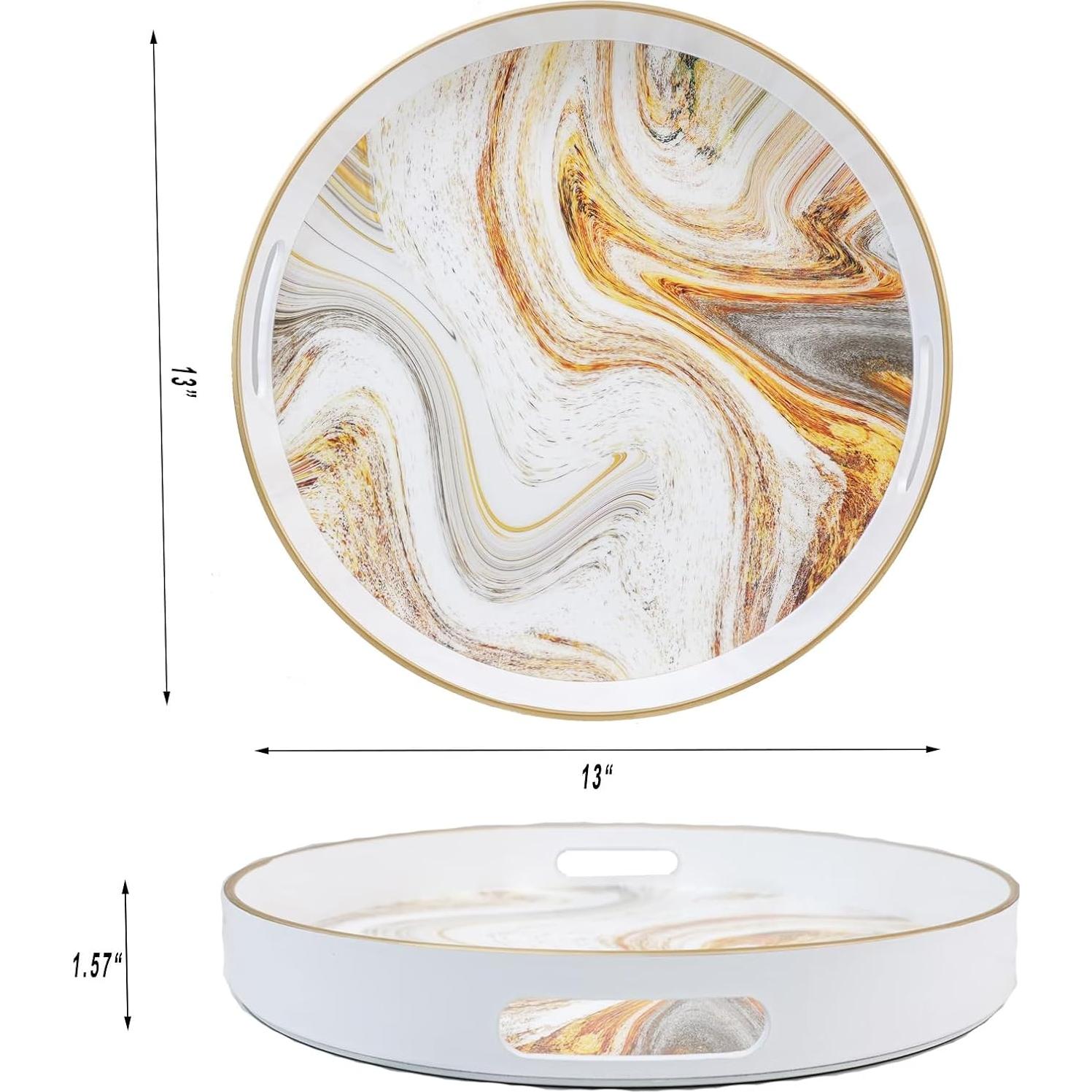 Bandeja Decorativa Redonda Leemxiiny 33 cm Estilo Moderno