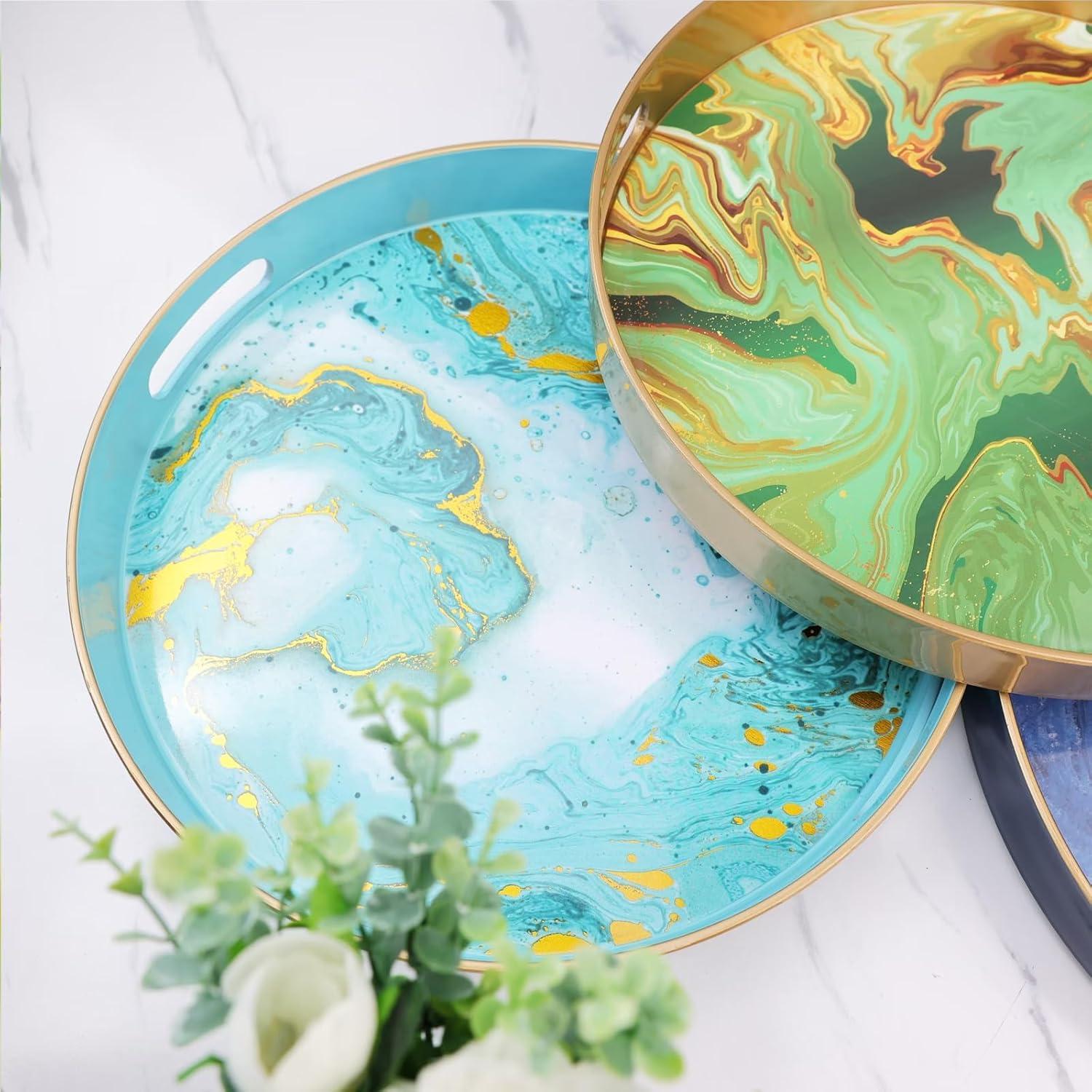 Bandeja Decorativa Redonda Leemxiiny 33 cm Estilo Moderno