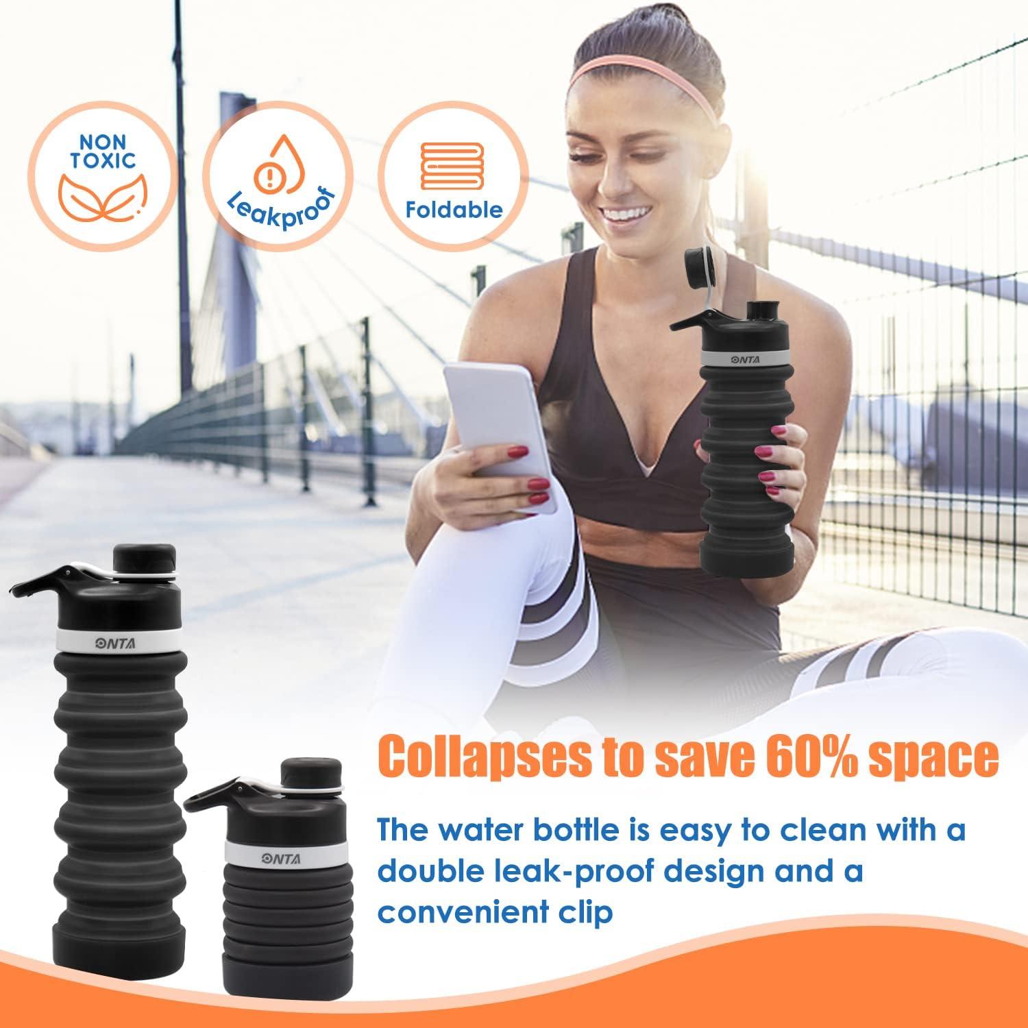 Botella de Agua Plegable ONTA 550ml Silicona Libre BPA