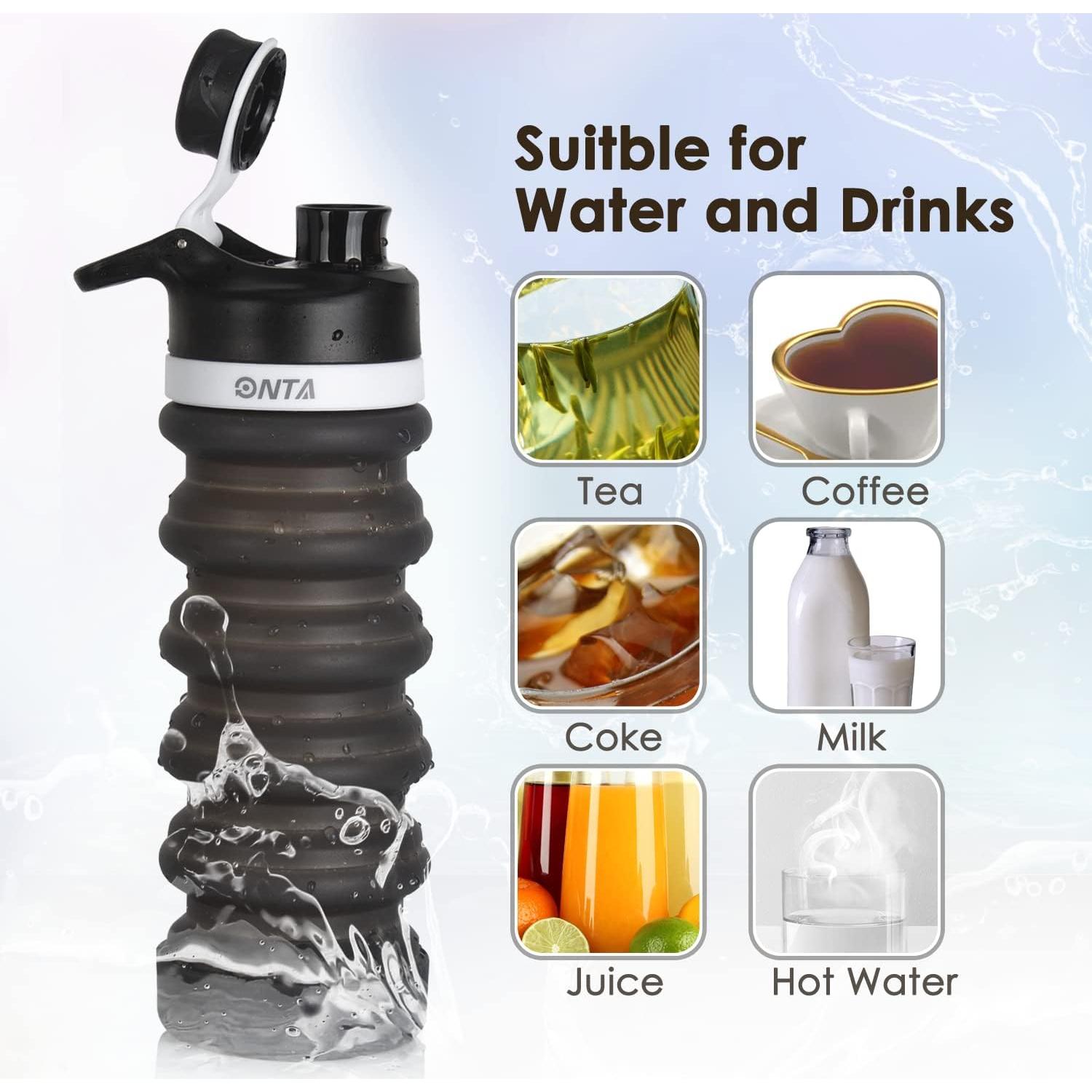 Botella de Agua Plegable ONTA 550ml Silicona Libre BPA