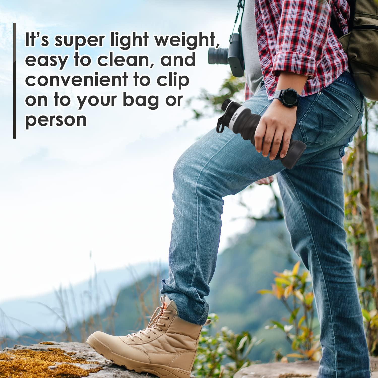 Botella de Agua Plegable ONTA 550ml Silicona Libre BPA