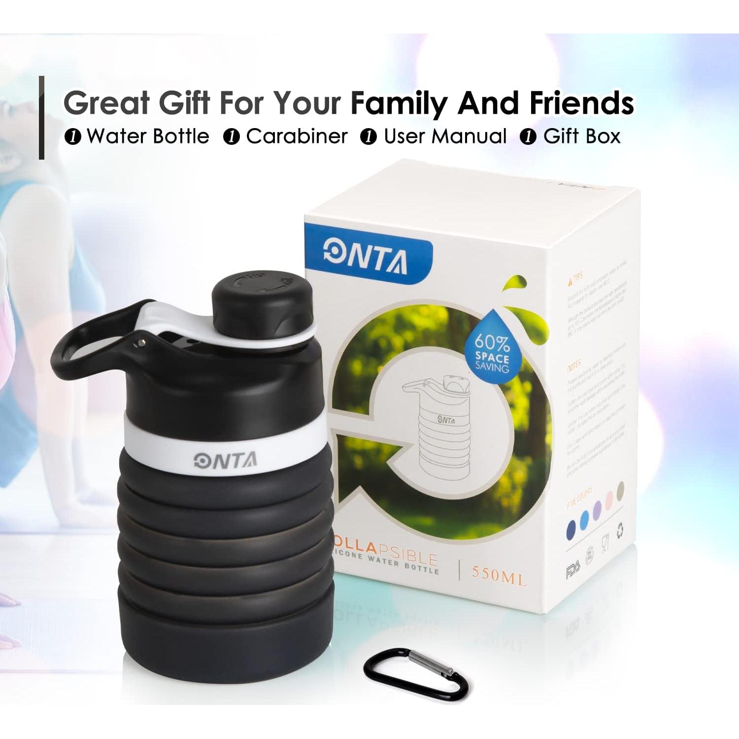 Botella de Agua Plegable ONTA 550ml Silicona Libre BPA