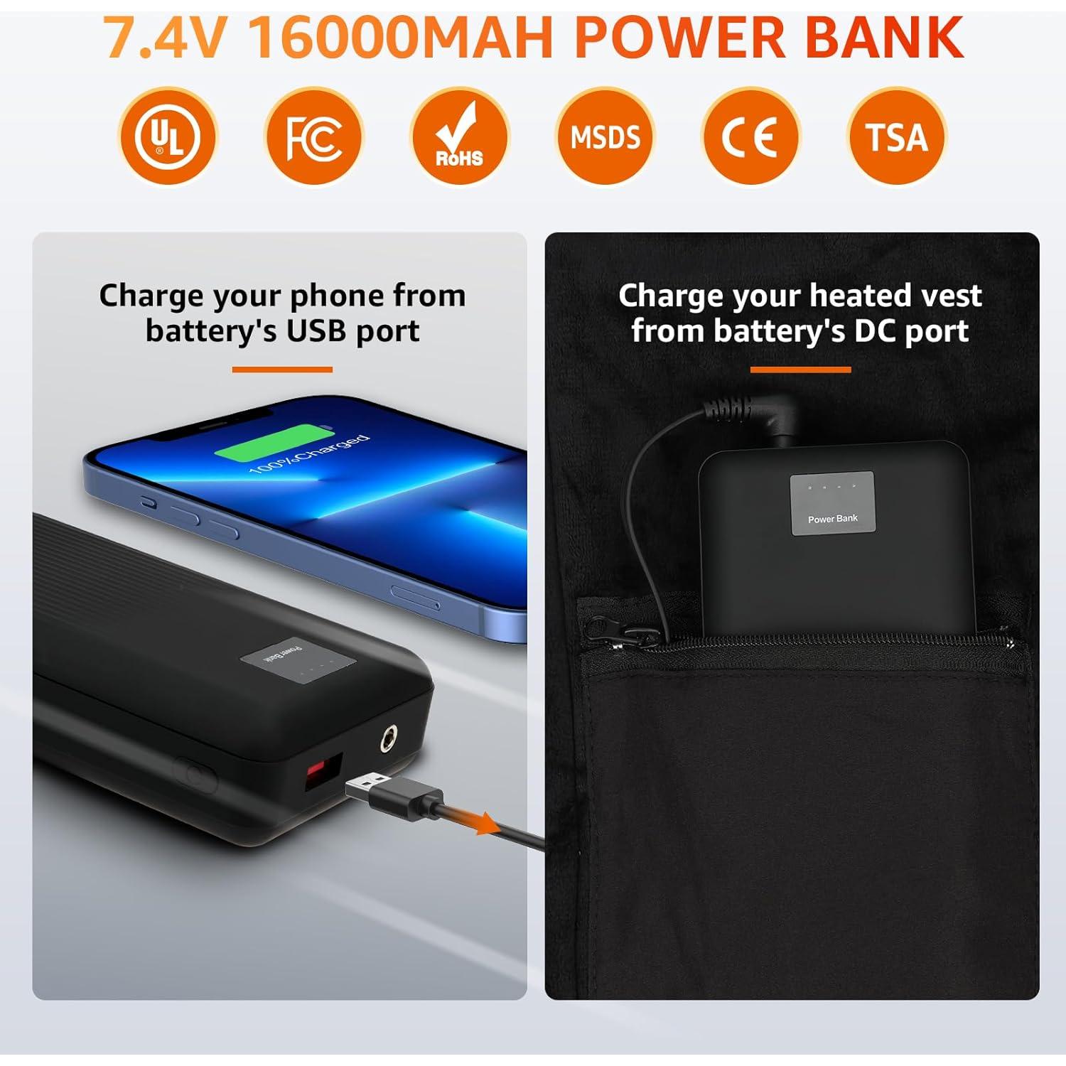 Chaleco Térmico Eléctrico para Mujeres Shenzhen FY-02 Negro