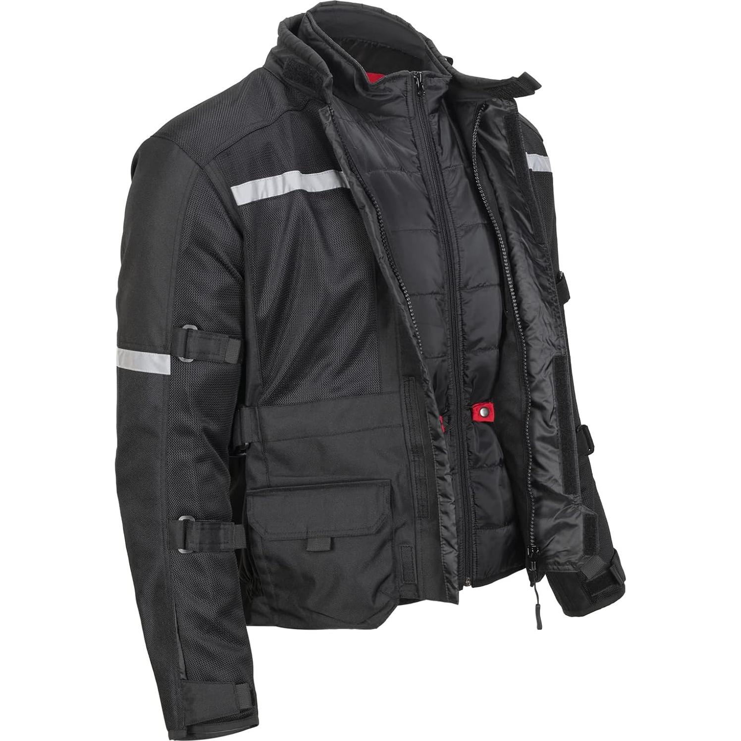 Forro de Chaqueta de Motocicleta Noru Adventure Negro X-Pequeño