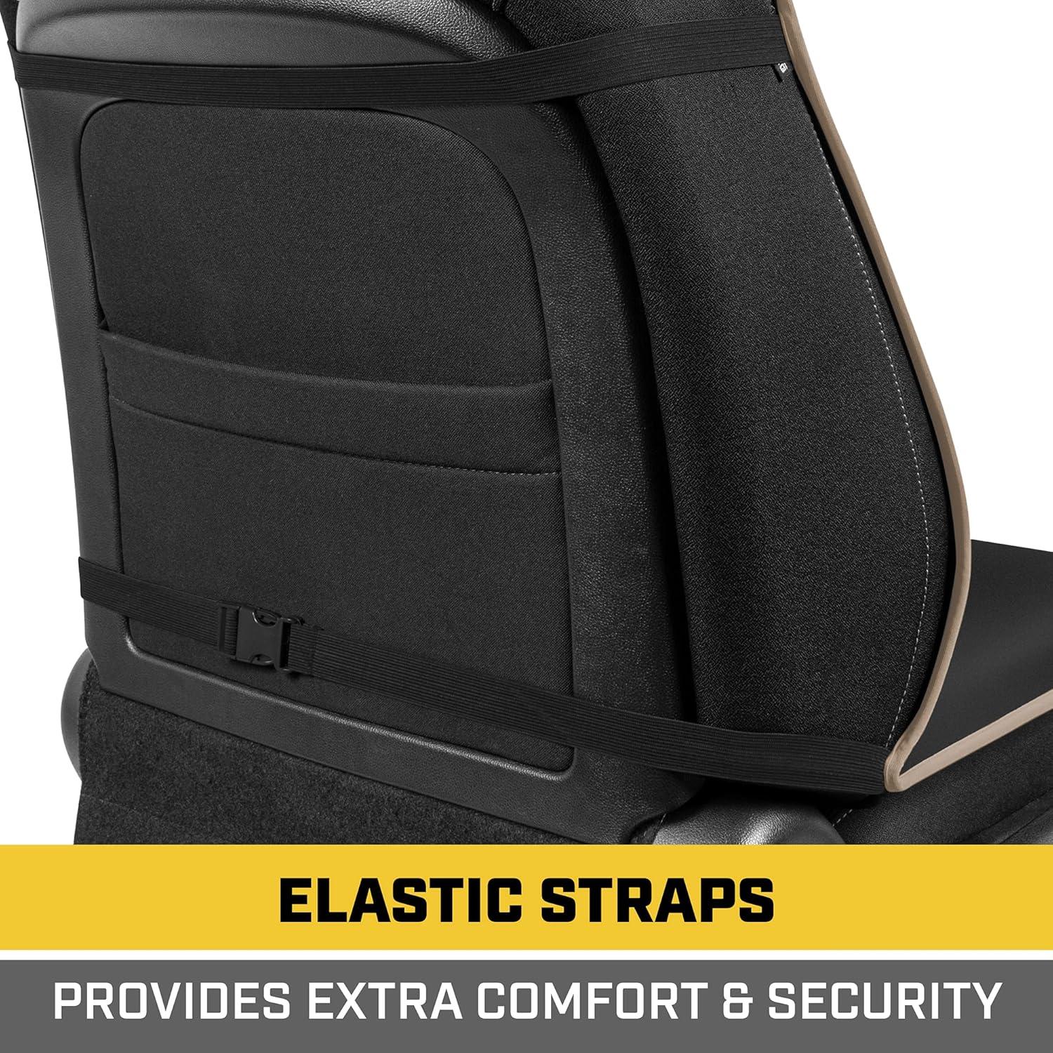 Cubierta de Asiento de Coche Impermeable CAT CAST201 - Negro con Ribete Beige