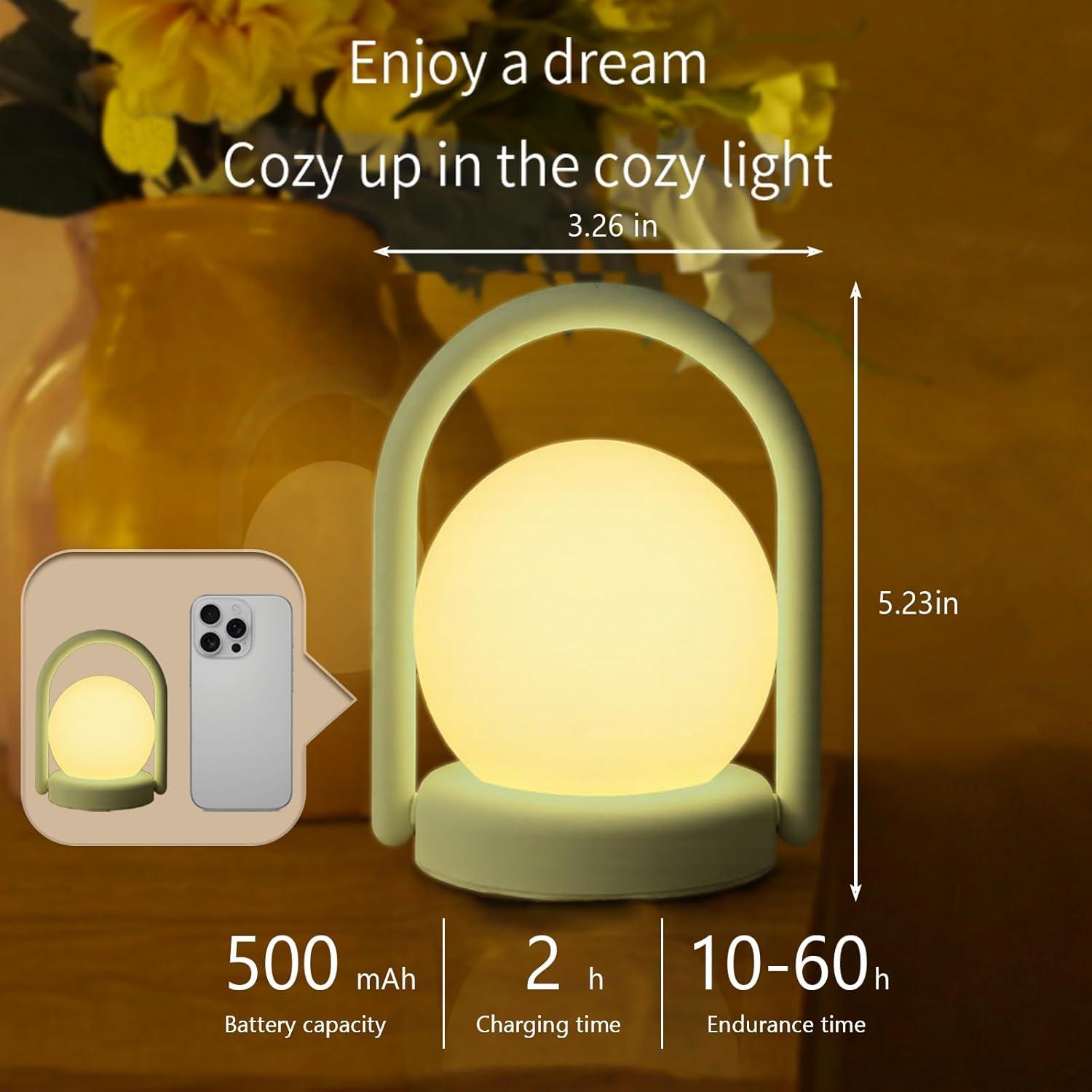 Lámpara Nocturna LED Vivilumens Verde Táctil Recargable 13cm