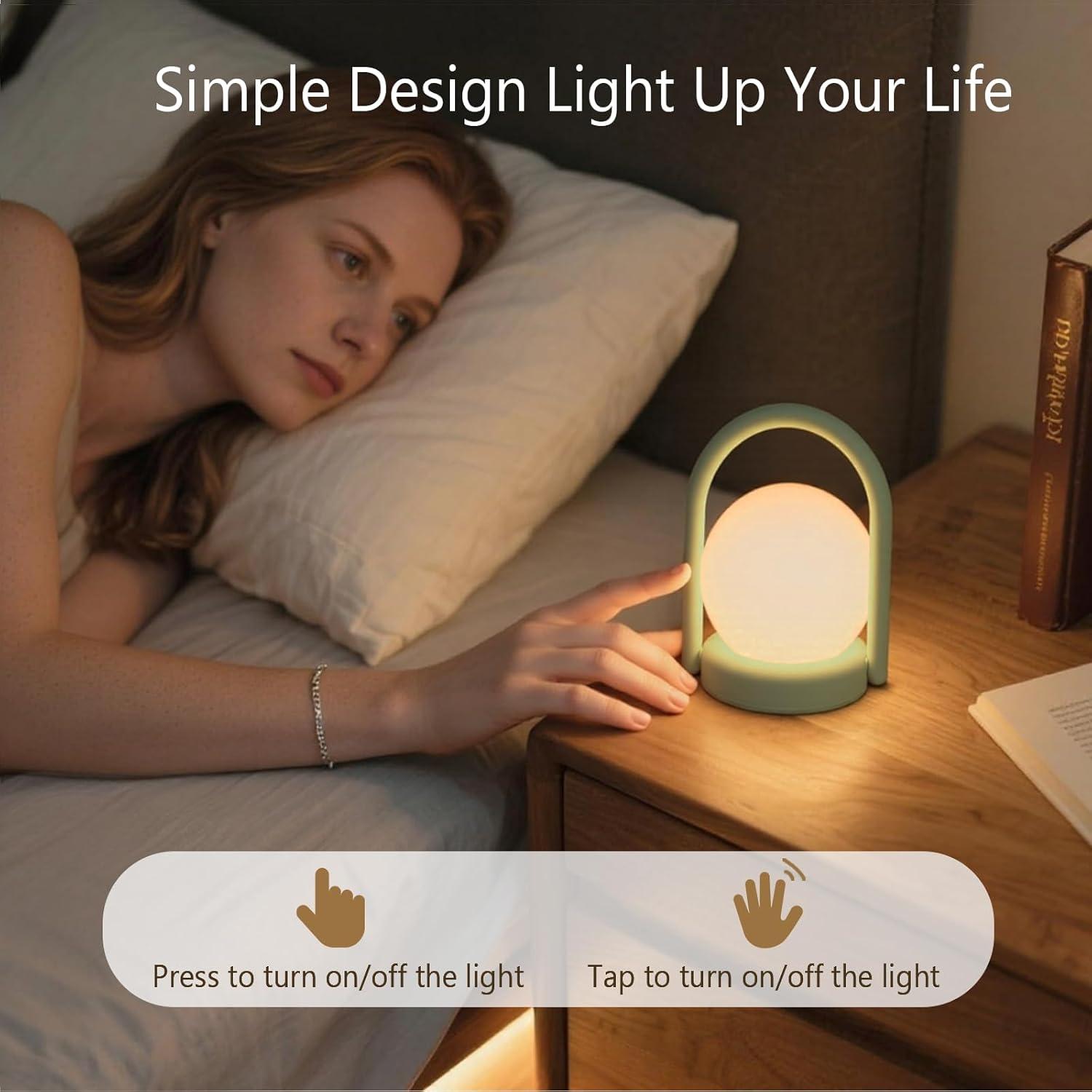 Lámpara Nocturna LED Vivilumens Verde Táctil Recargable 13cm