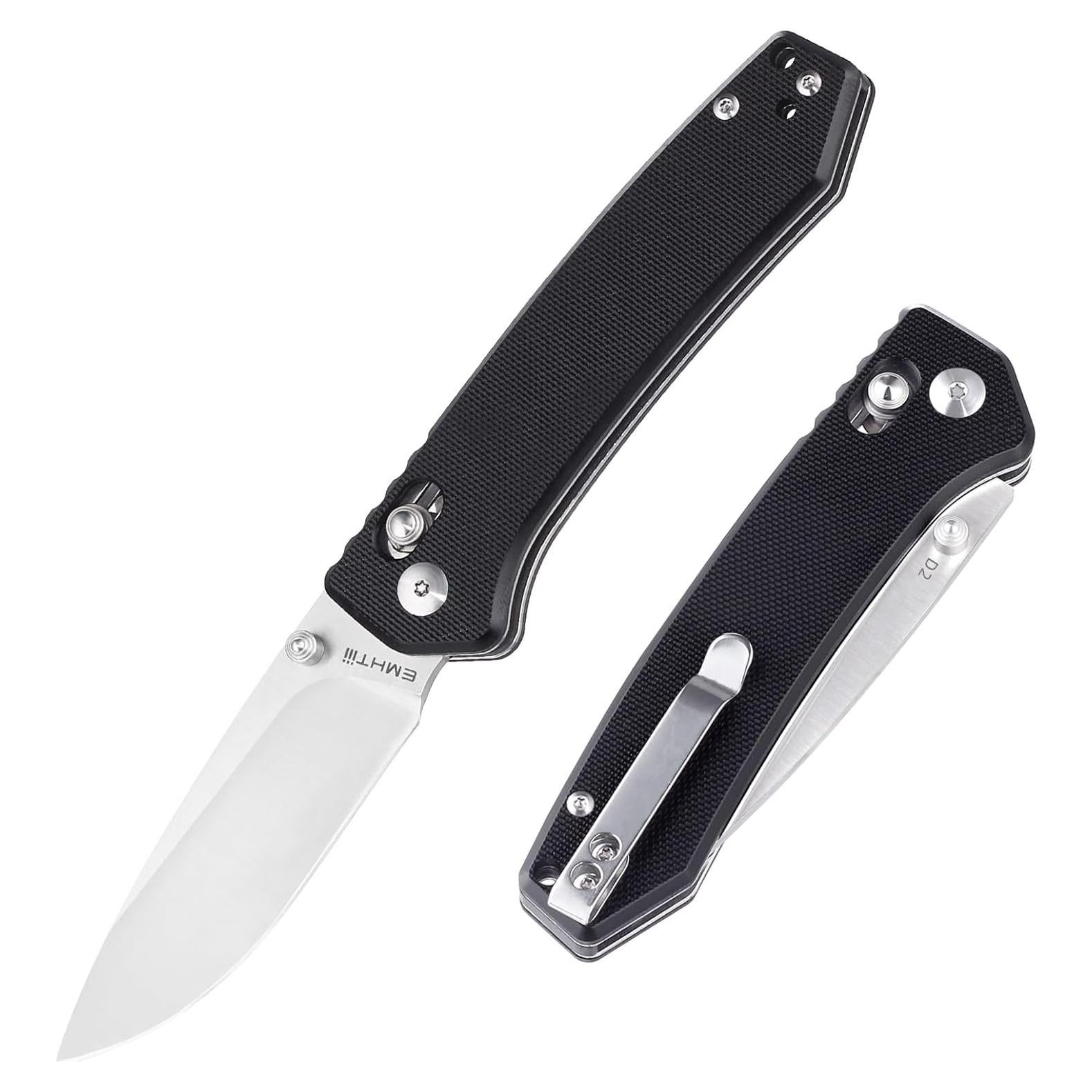 Cuchillo Plegable EDC EMHTiii Negro 19cm Hoja D2 8cm