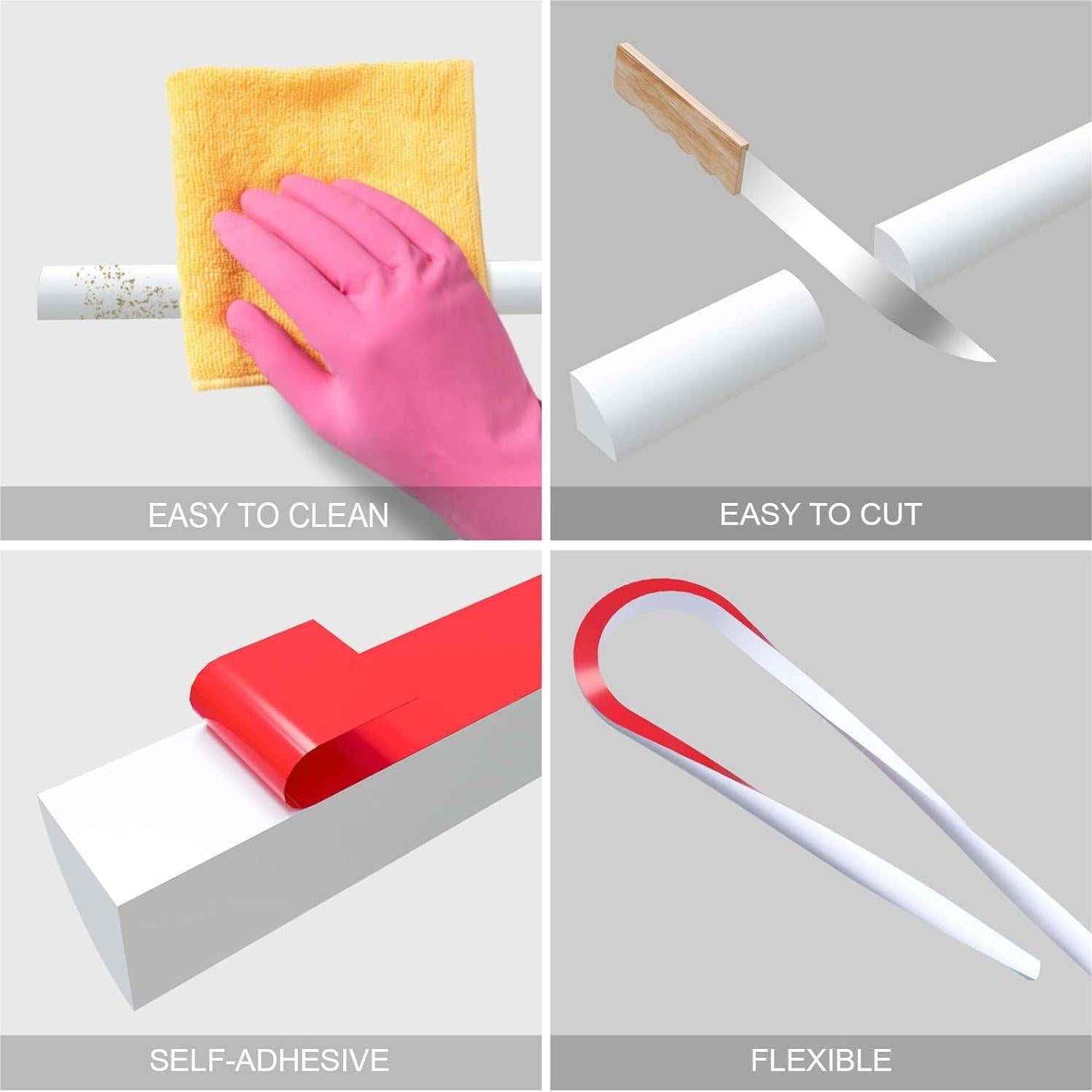 Dique de Agua Redondeado Frantie 50.8 cm Silicona Autoadhesiva