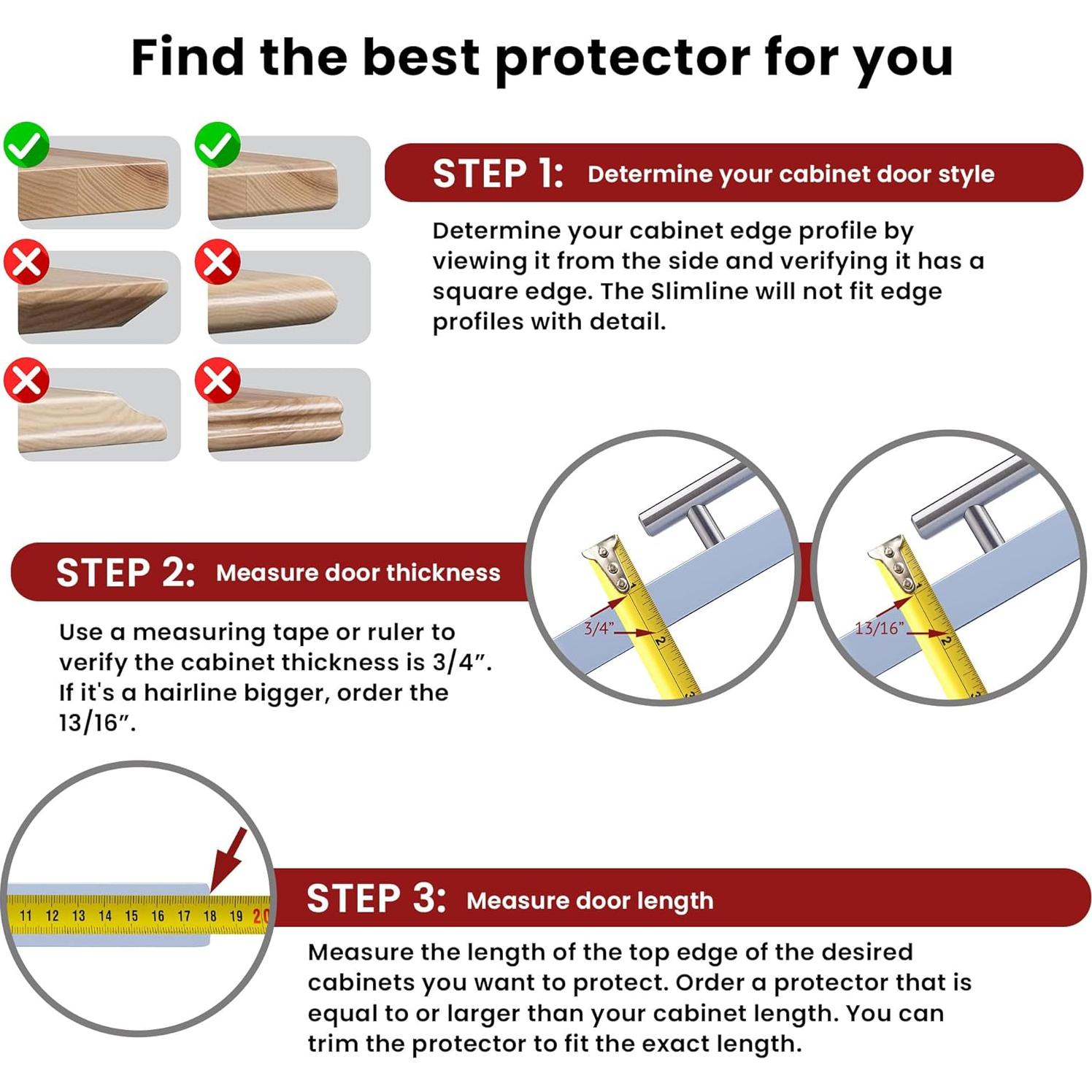 Protector de Borde de Gabinete Cabinet Hero - 61 cm x 1.9 cm, Transparente, Paquete de 2