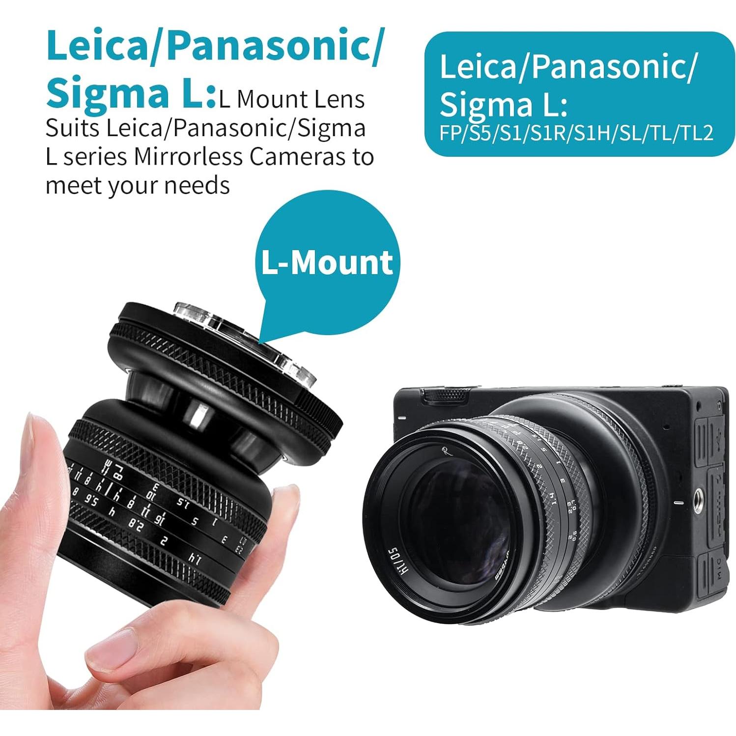 Lente AstrHori 50mm F1.4 Inclinable para Cámaras L-Mount