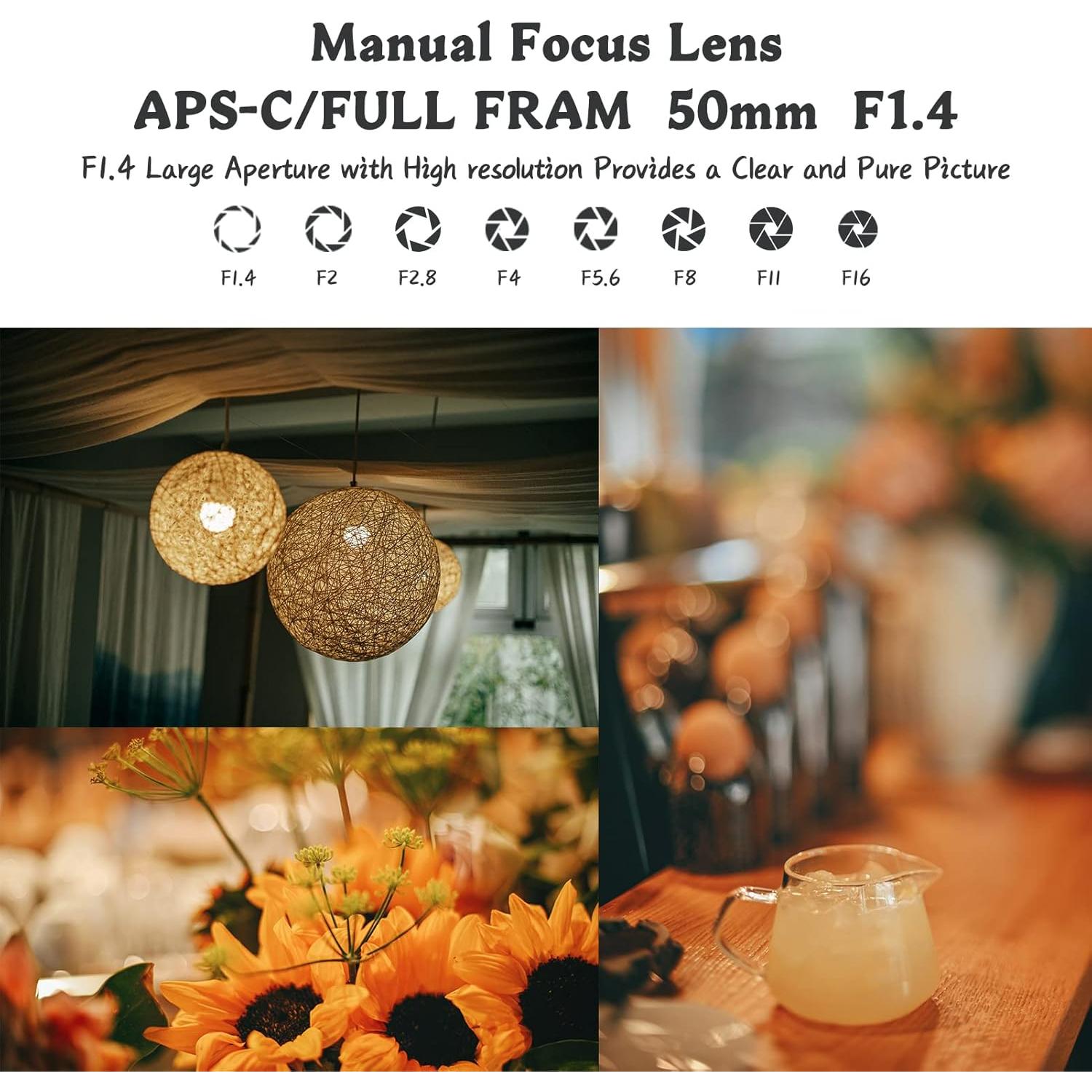 Lente AstrHori 50mm F1.4 Inclinable para Cámaras L-Mount