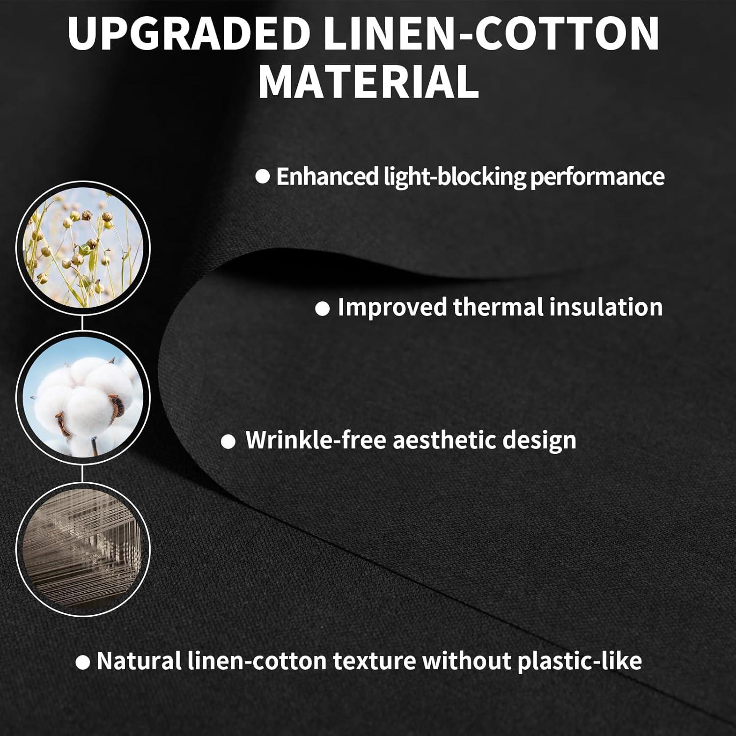 Cortinas Blackout BKSAI 145x99cm Sin Taladrar para Dormitorio