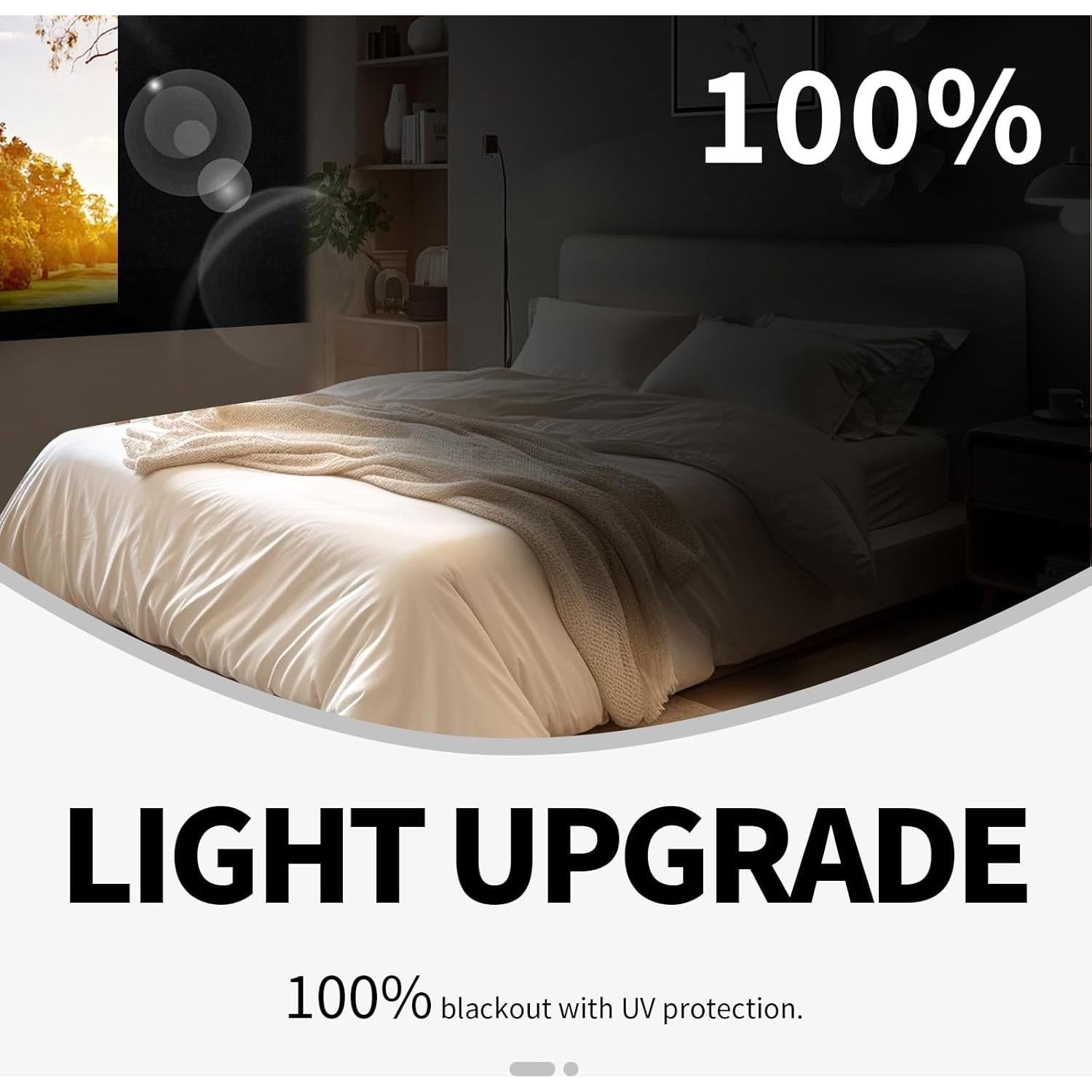 Cortinas Blackout BKSAI 145x99cm Sin Taladrar para Dormitorio