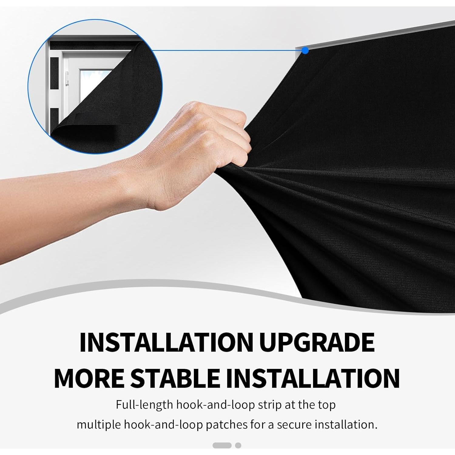 Cortinas Blackout BKSAI 145x99cm Sin Taladrar para Dormitorio