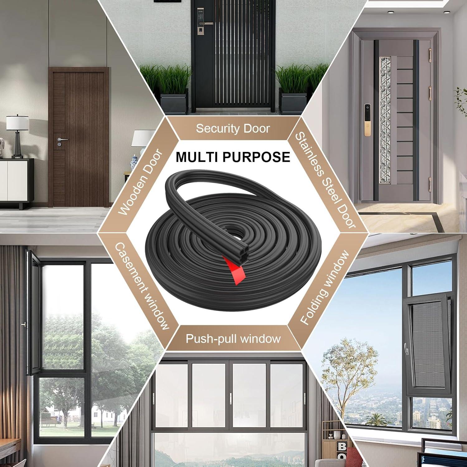 Tira de Sellado Insonorizante BOAOSI 12m - Aislamiento Puertas