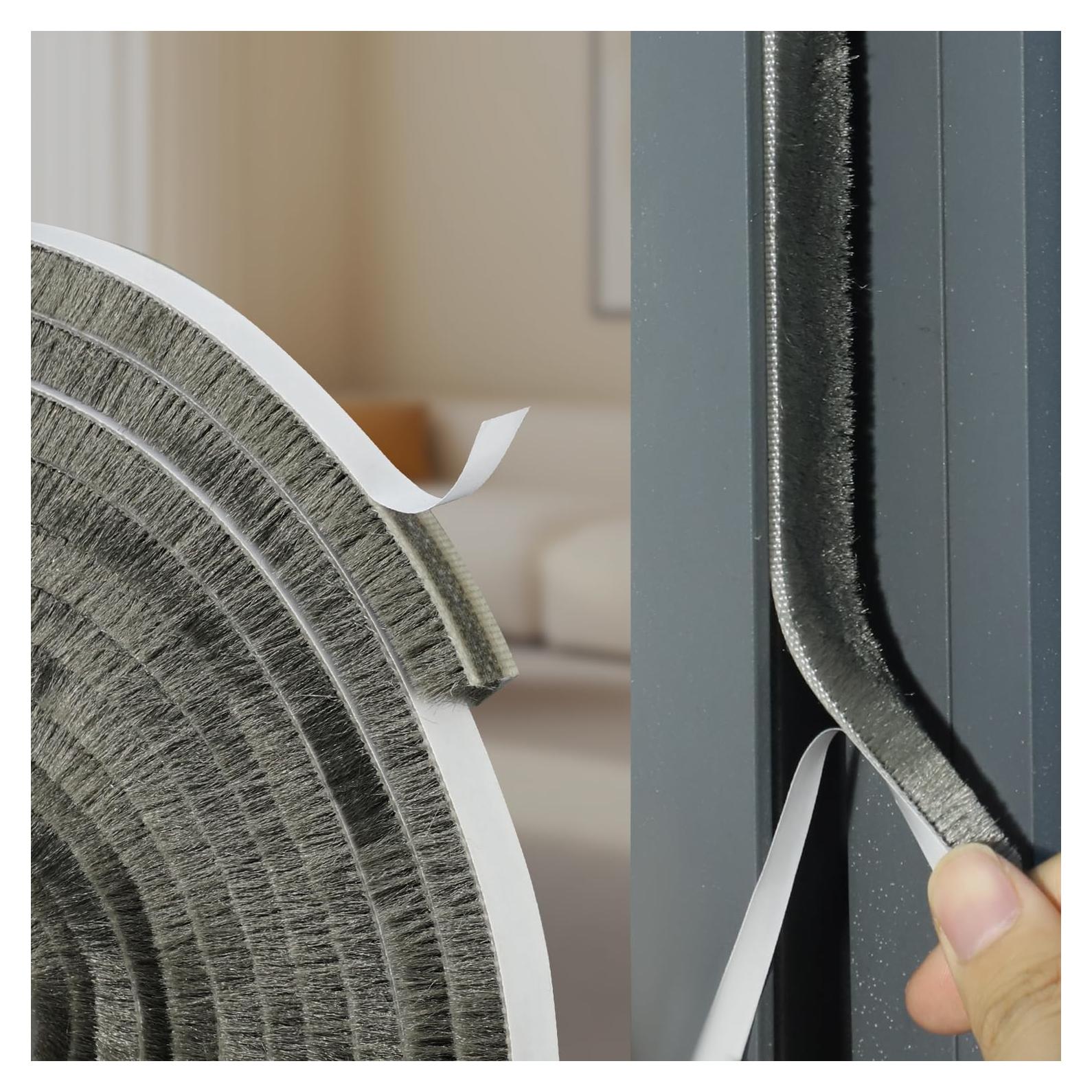 Burlete de Cepillo Autoadhesivo Fairooth 15.24m x 0.89cm Gris