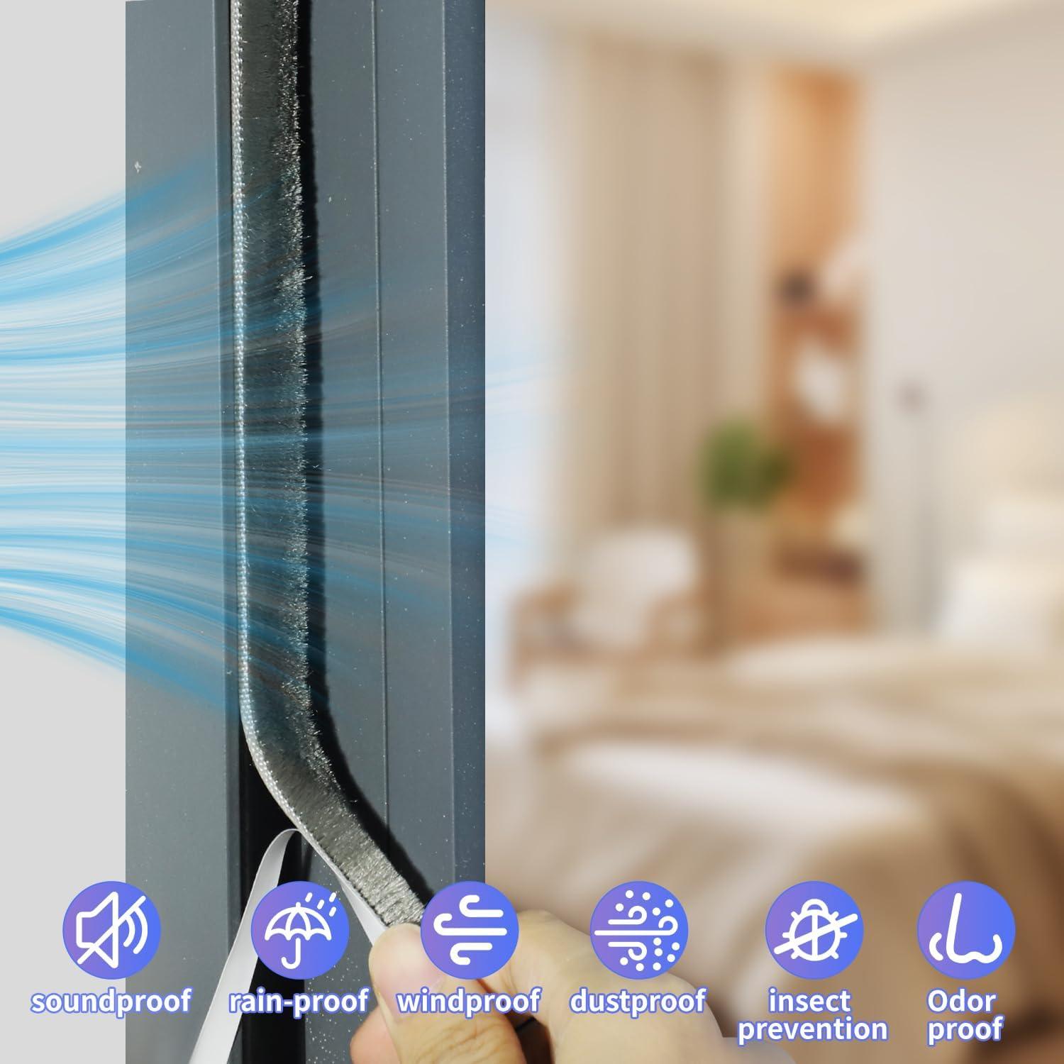 Burlete de Cepillo Autoadhesivo Fairooth 15.24m x 0.89cm Gris