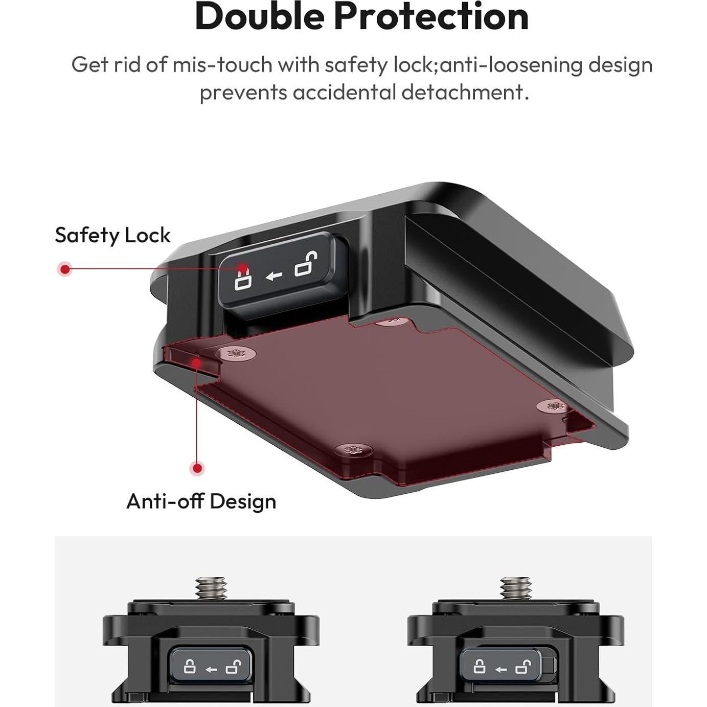 Placa de Liberación Rápida Ulanzi C007 para Cámara - 10kg
