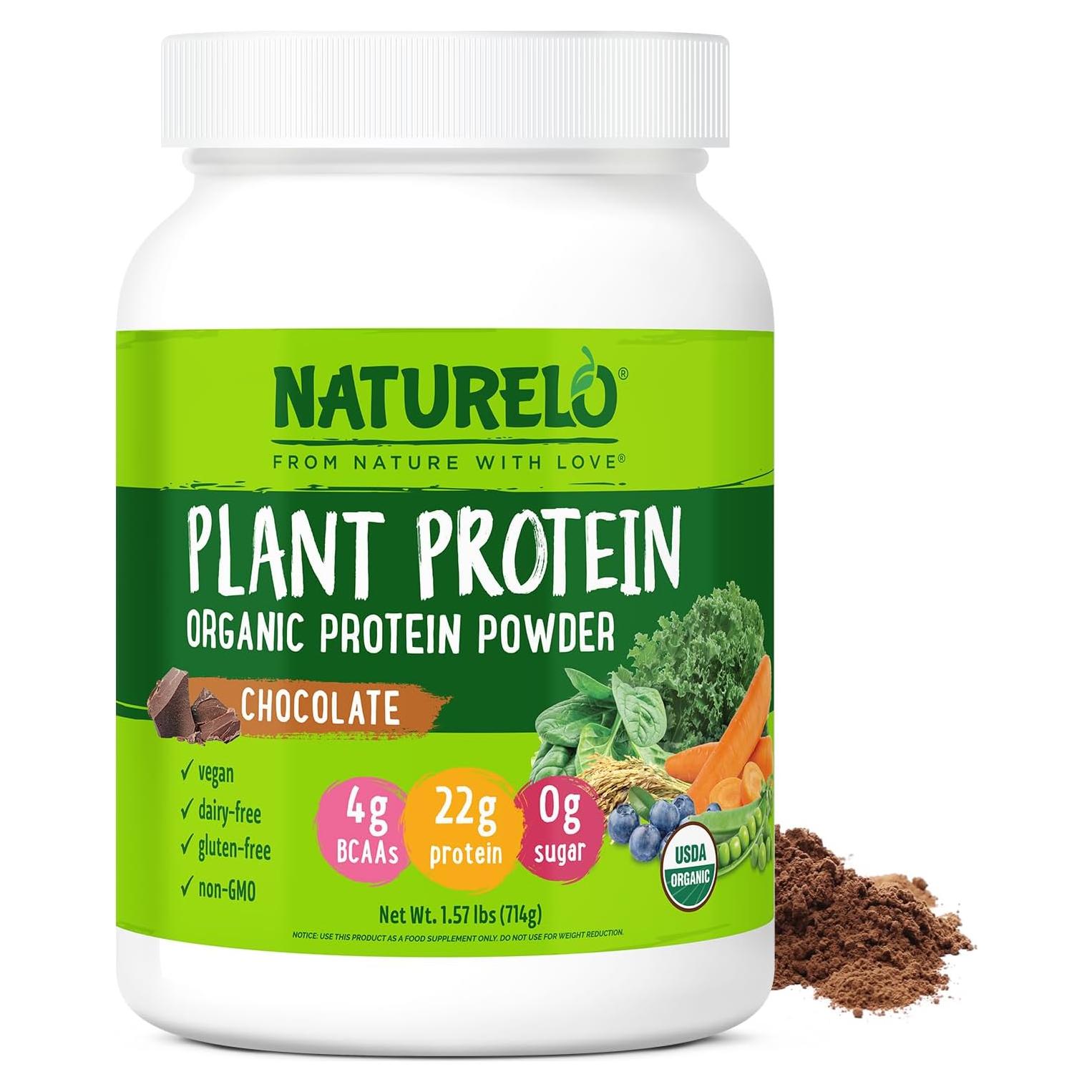 NATURELO Polvo de Proteína Vegetal Chocolate 0.71kg - Vegano