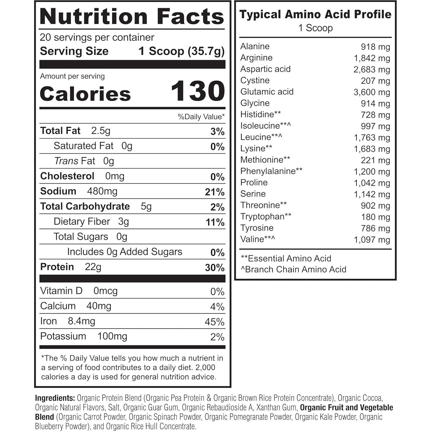 NATURELO Polvo de Proteína Vegetal Chocolate 0.71kg - Vegano