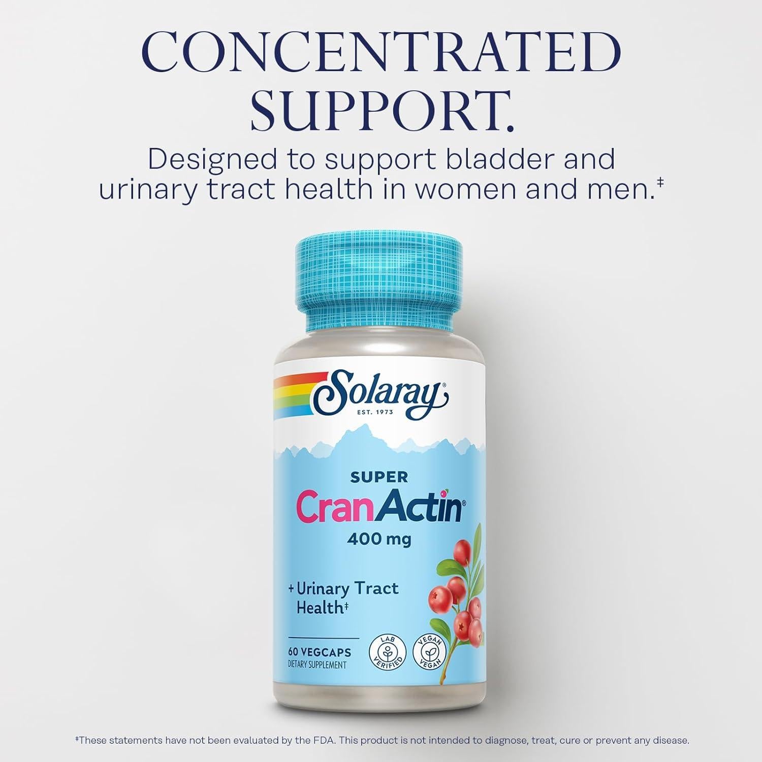 Solaray Super CranActin 400mg - Apoyo Tracto Urinario 60 VegCaps