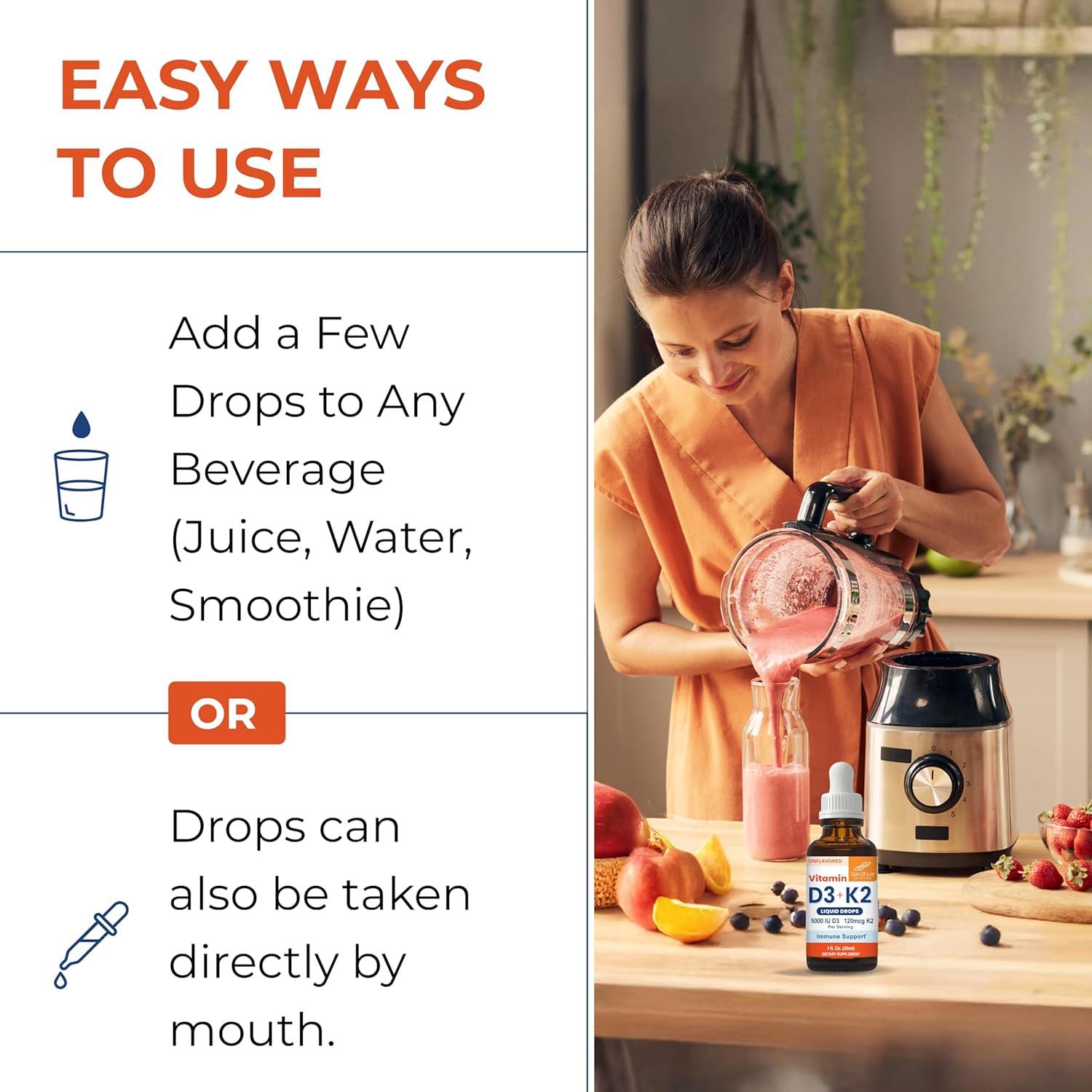 Gotas de Vitamina D3 K2 Sandhu 5000 UI 120 mcg 29.57 ml