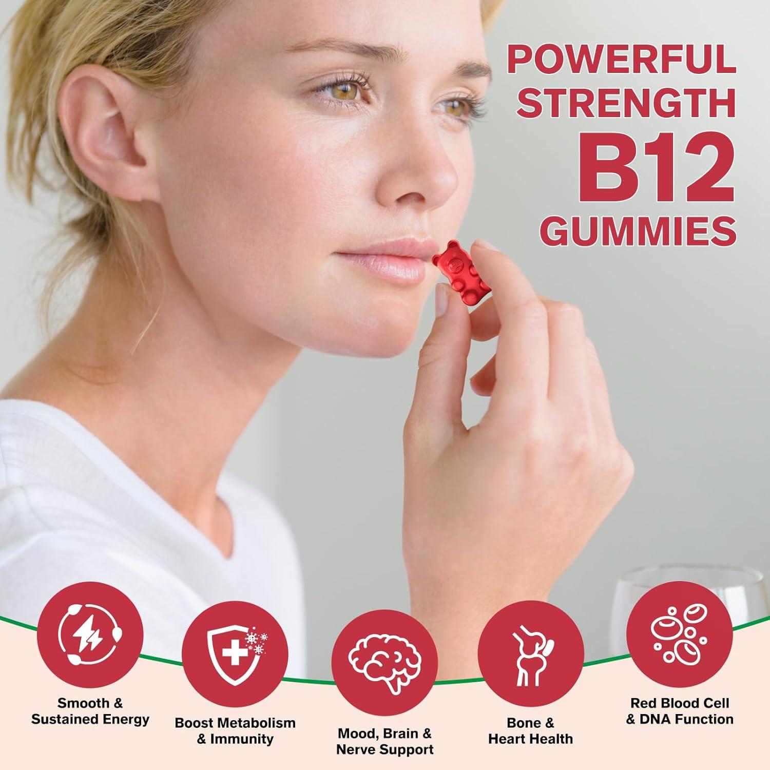 Gomitas de Vitamina B12 CFILIHTC 5000mcg Cereza 60 Unidades