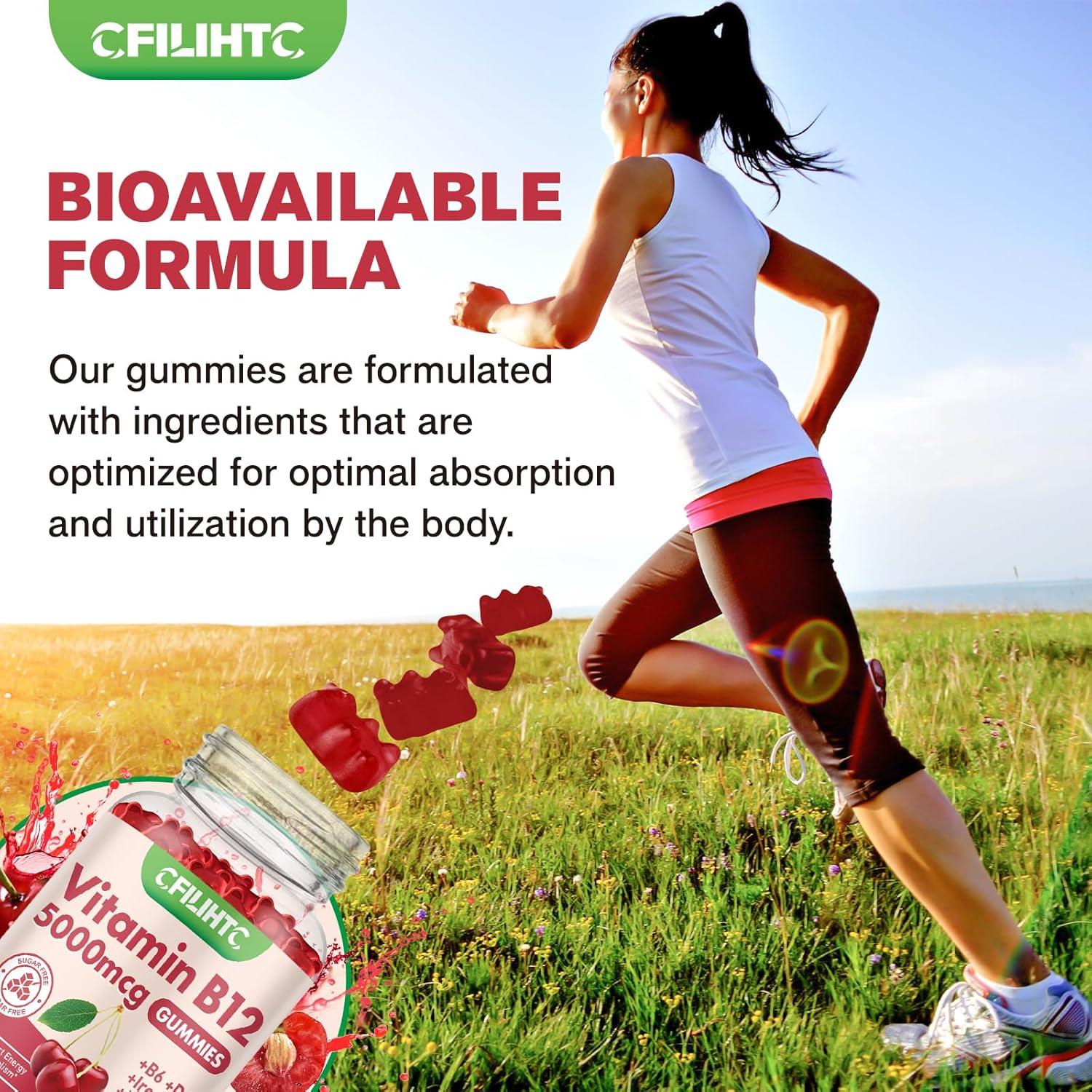 Gomitas de Vitamina B12 CFILIHTC 5000mcg Cereza 60 Unidades