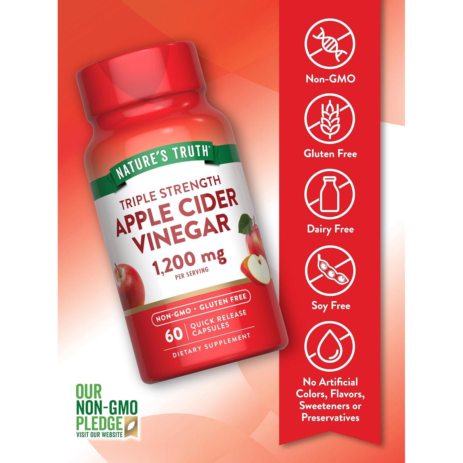Cápsulas de Vinagre de Sidra de Manzana Nature's Truth 1200mg
