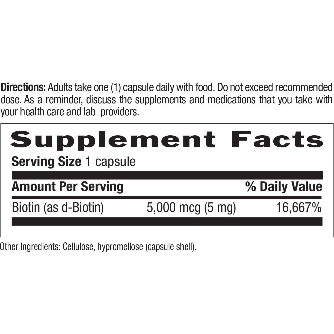 Biotina Alta Potencia Country Life 5 mg 60 Cápsulas Veganas