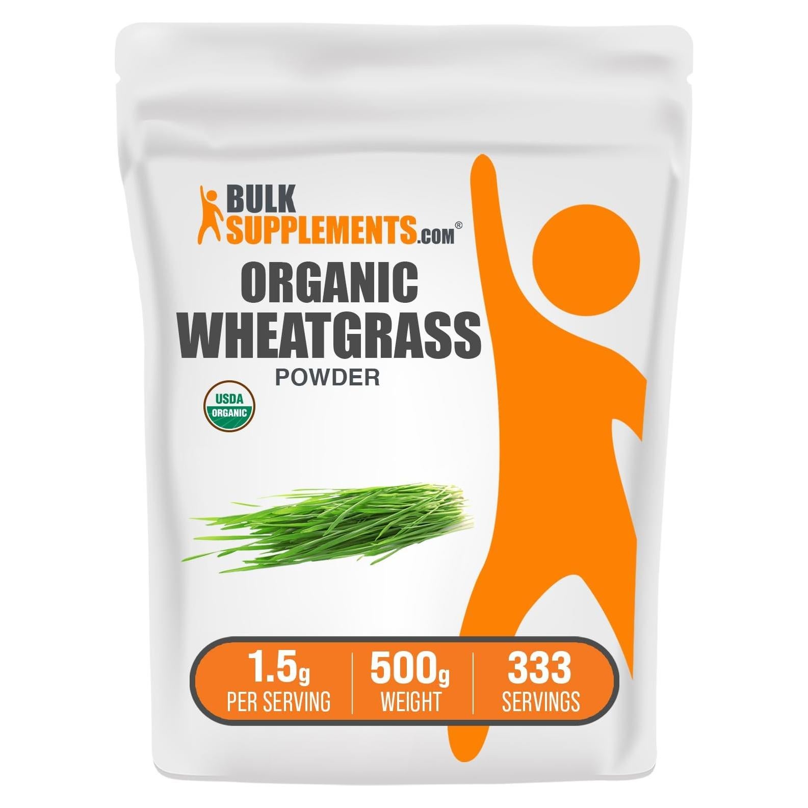 Polvo de Pasto de Trigo Orgánico BulkSupplements 500g - Vegano y Sin Gluten