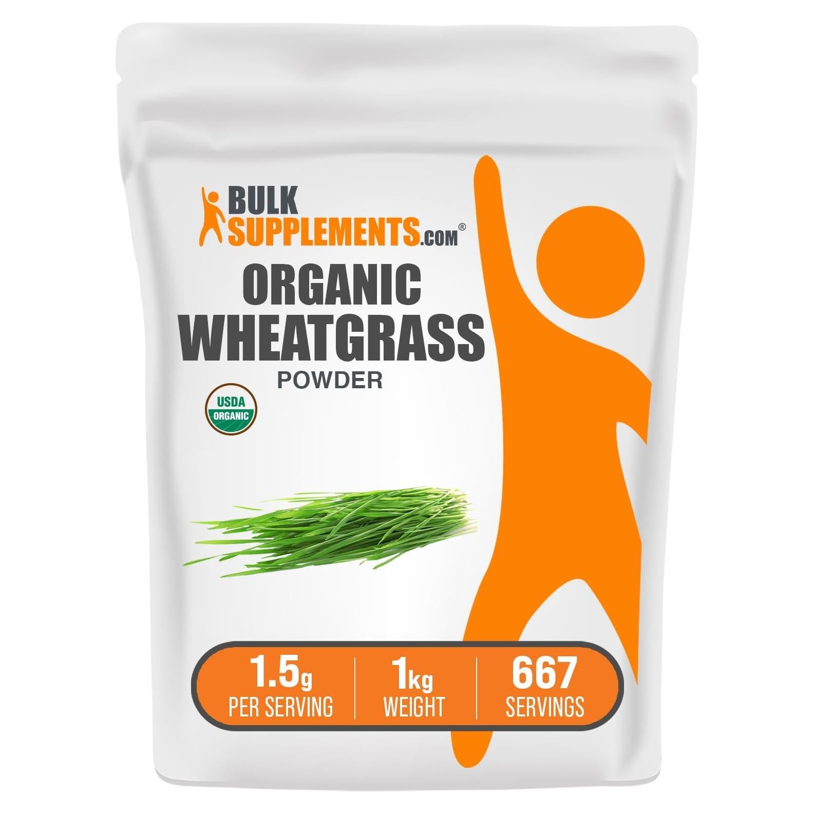 Polvo de Pasto de Trigo Orgánico BulkSupplements 1kg Vegano